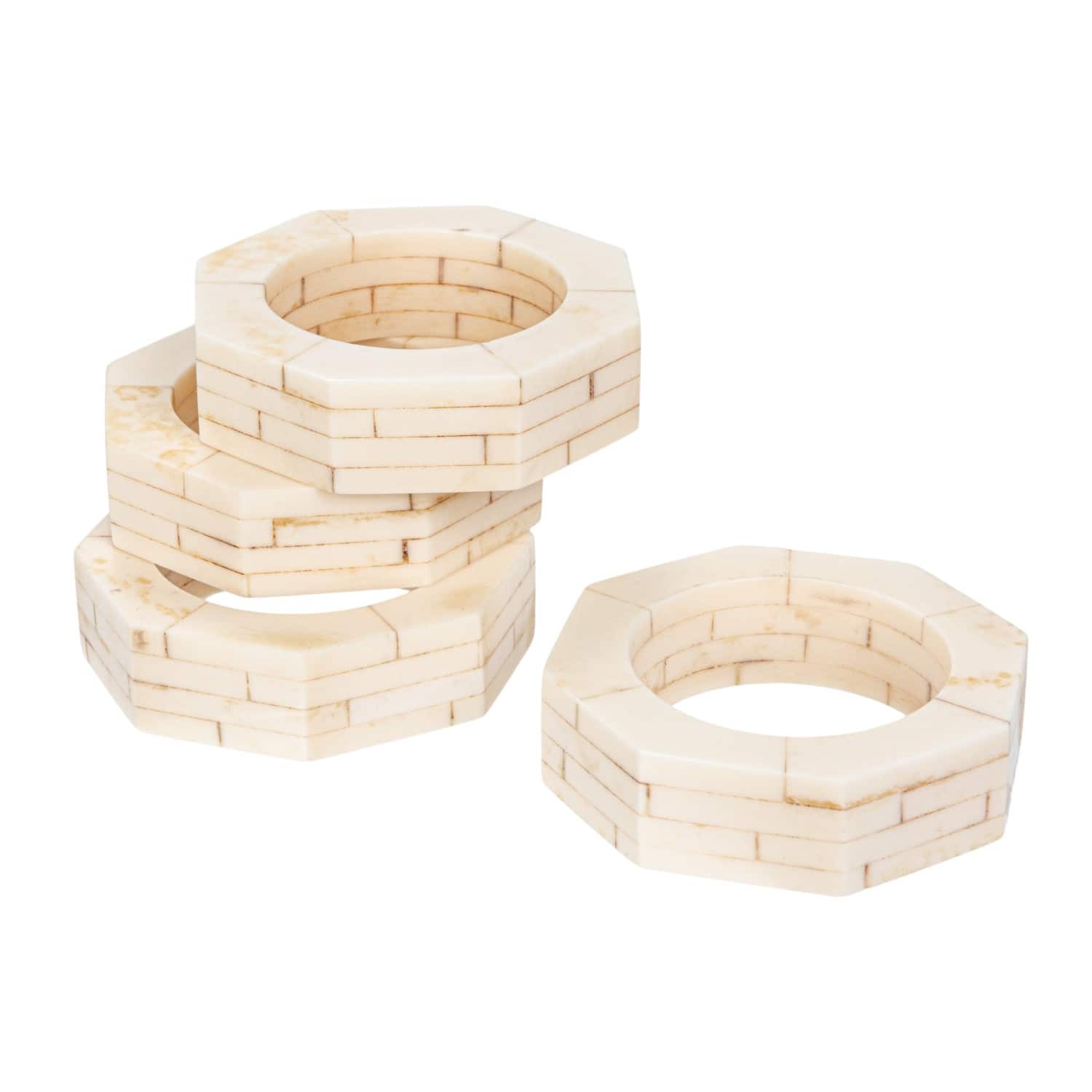 Hello Honey&#xAE; Cream Octagon Napkin Rings, 4ct.