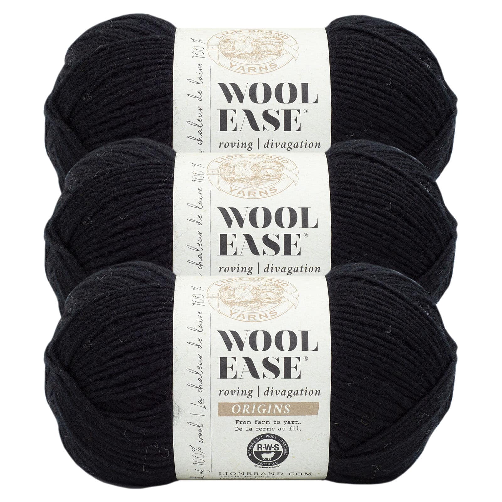 3 Pack Lion Brand® Wool-Ease® Roving Origins Yarn