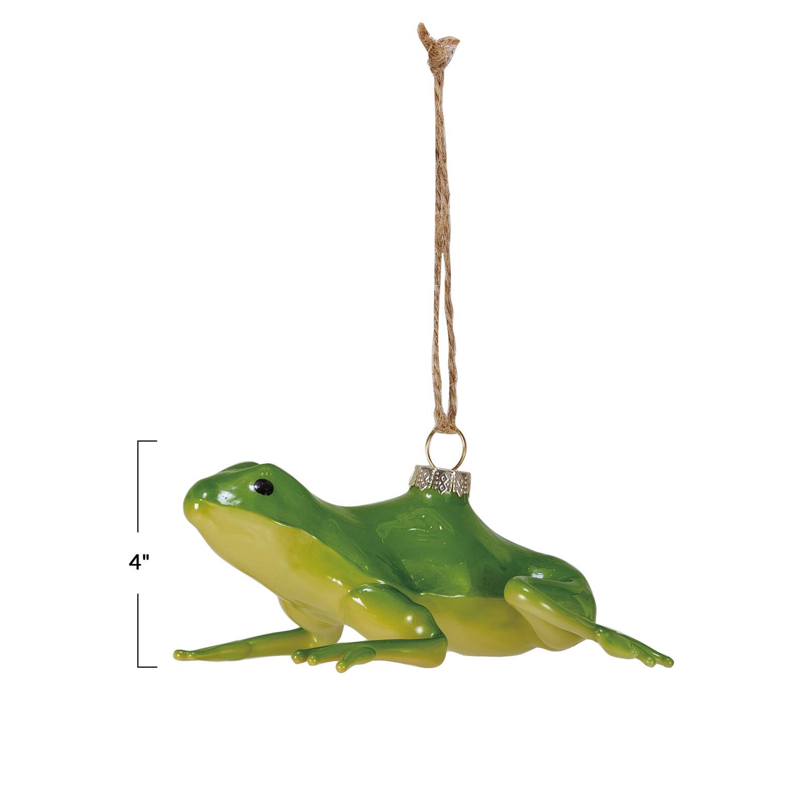 Hello Honey&#xAE; Green Hand-Painted Glass Frog Ornament