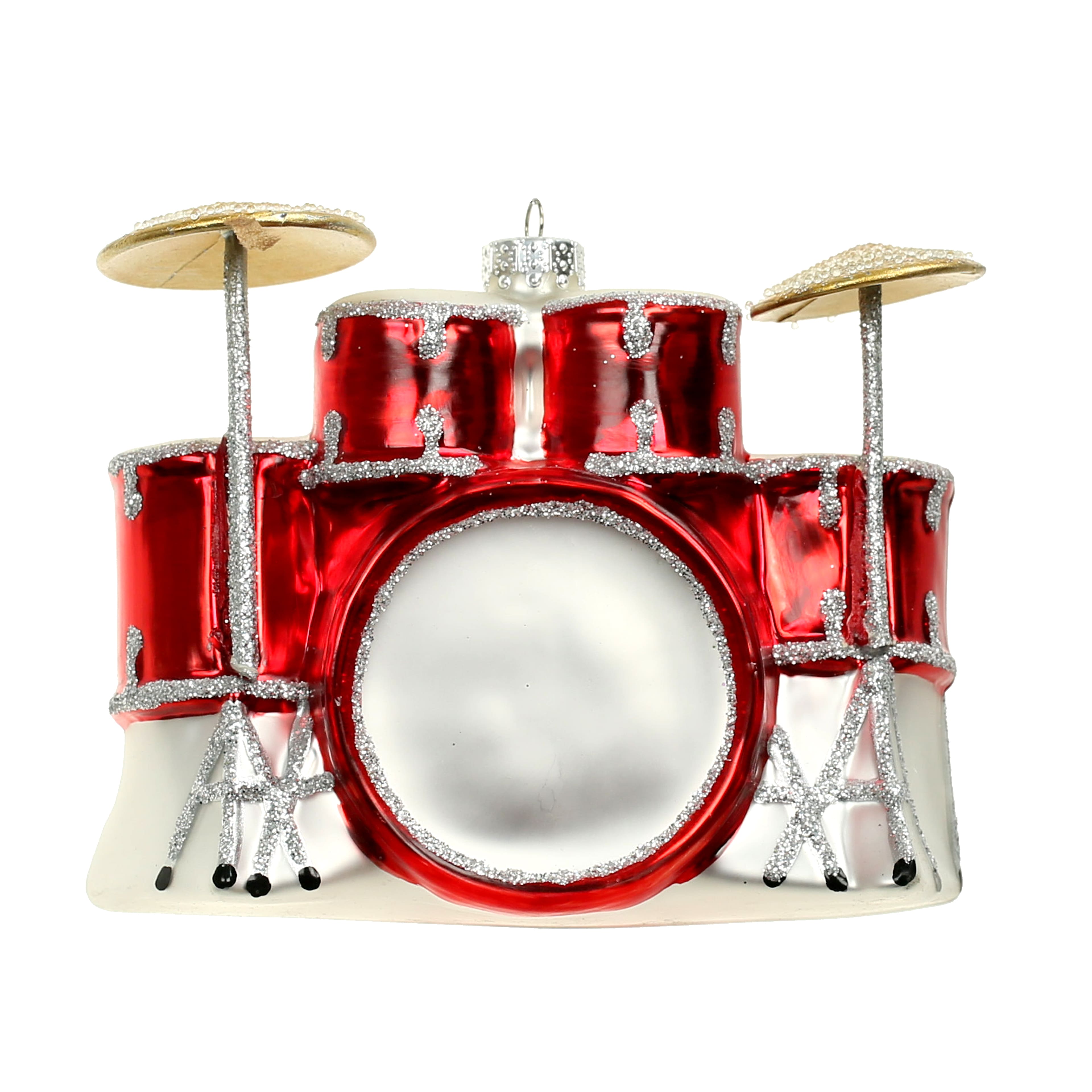 4.5&#x22; Red Glass Drum Set Ornament by Ashland&#xAE;