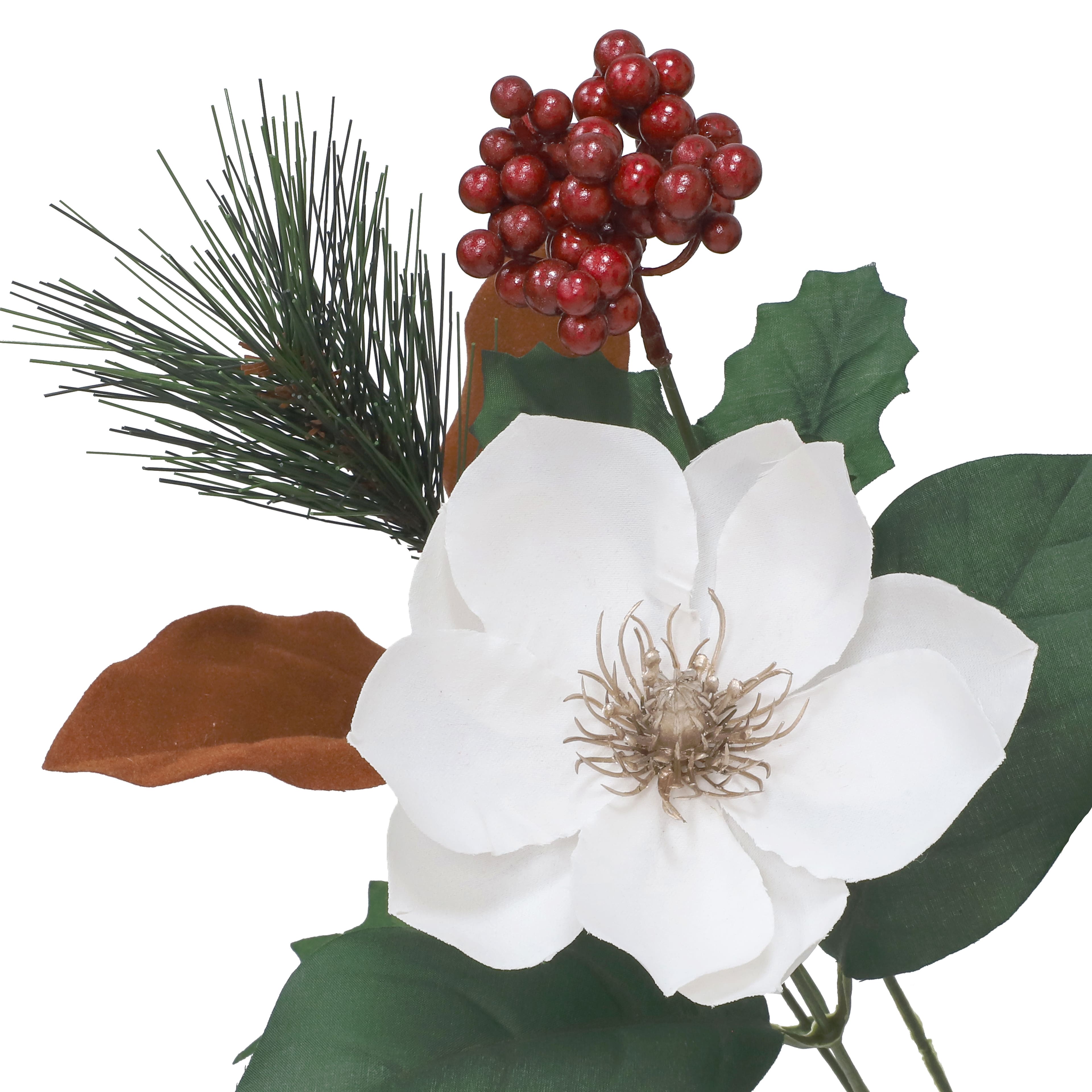 18.5&#x22; White Magnolia, Pine &#x26; Berry Deluxe Bush by Ashland&#xAE;