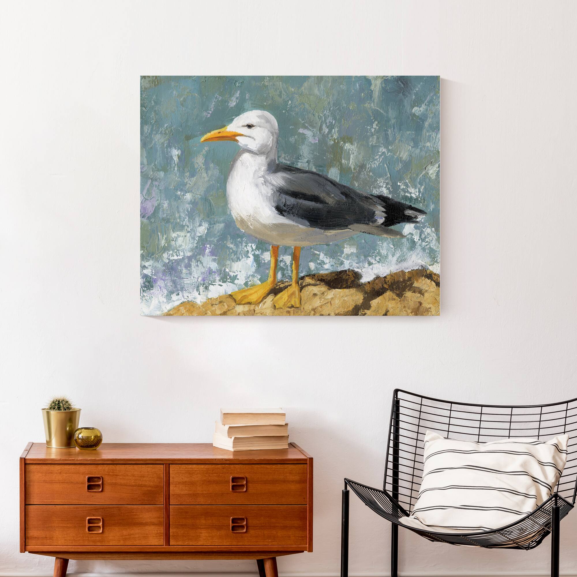 Painted Seagull Canvas Wall Art