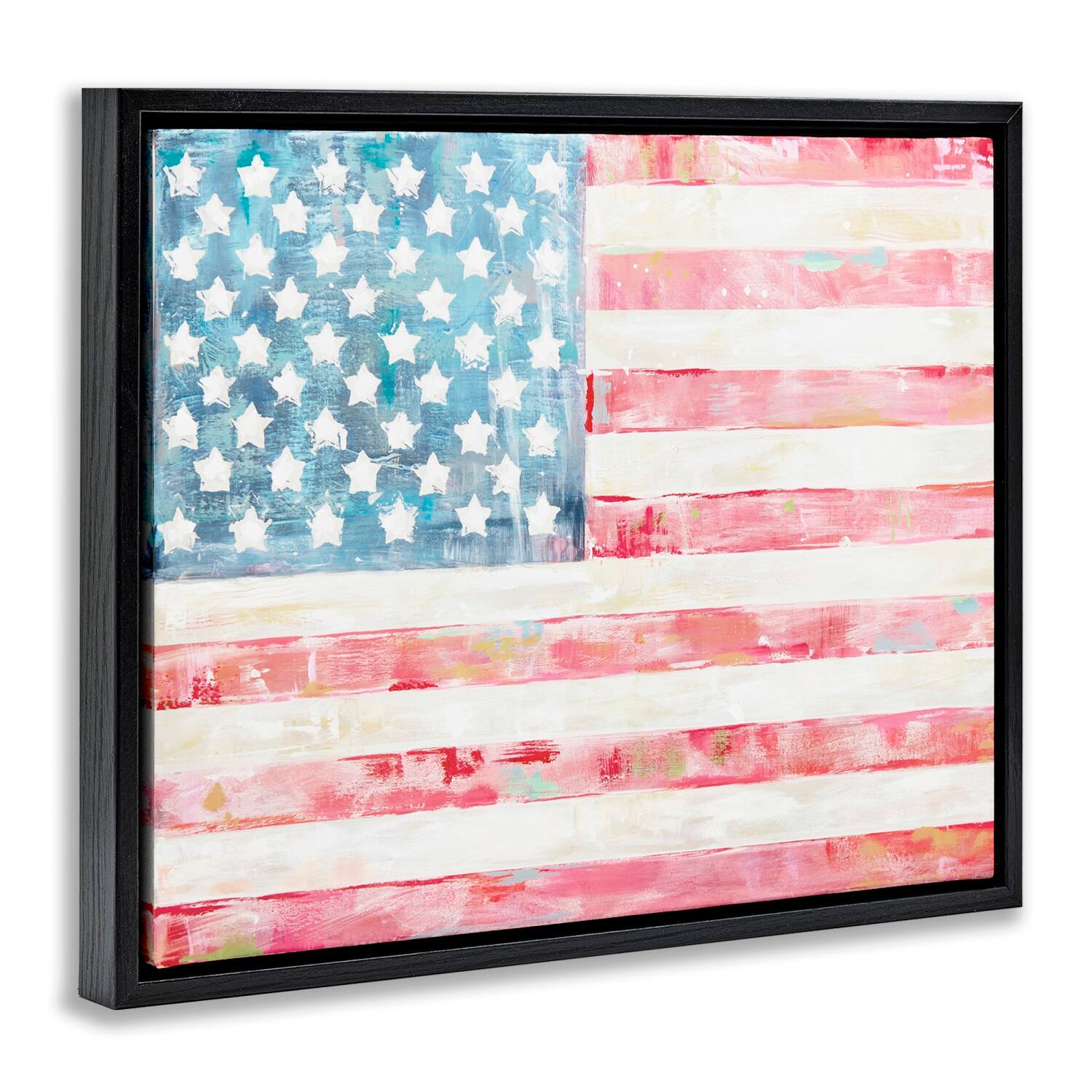 Stupell Industries Patriotic Brushed Flag Floater Framed Art