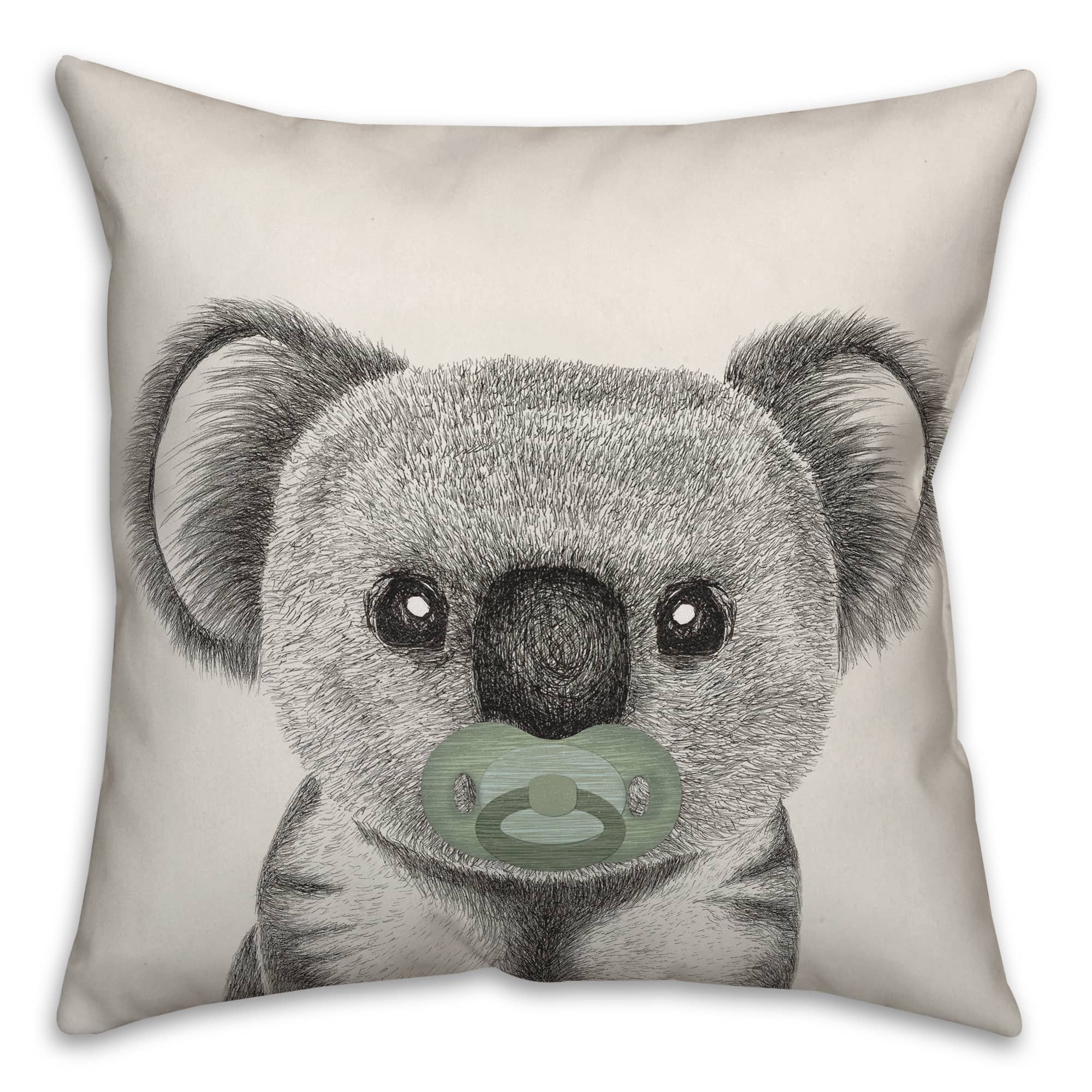 Pacifier Koala 18" x 18" Throw Pillow