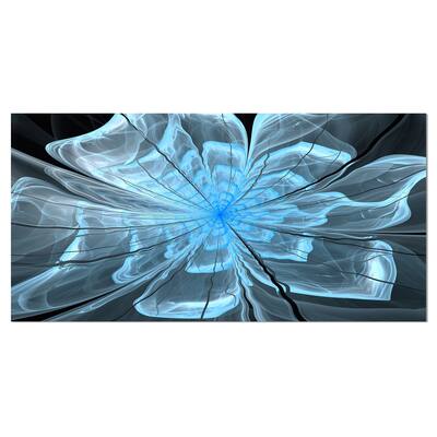 Designart - Light Blue Flower with Large Petals - Floral Canvas Art Print in Black | 40" x 20" | Michaels&reg;
