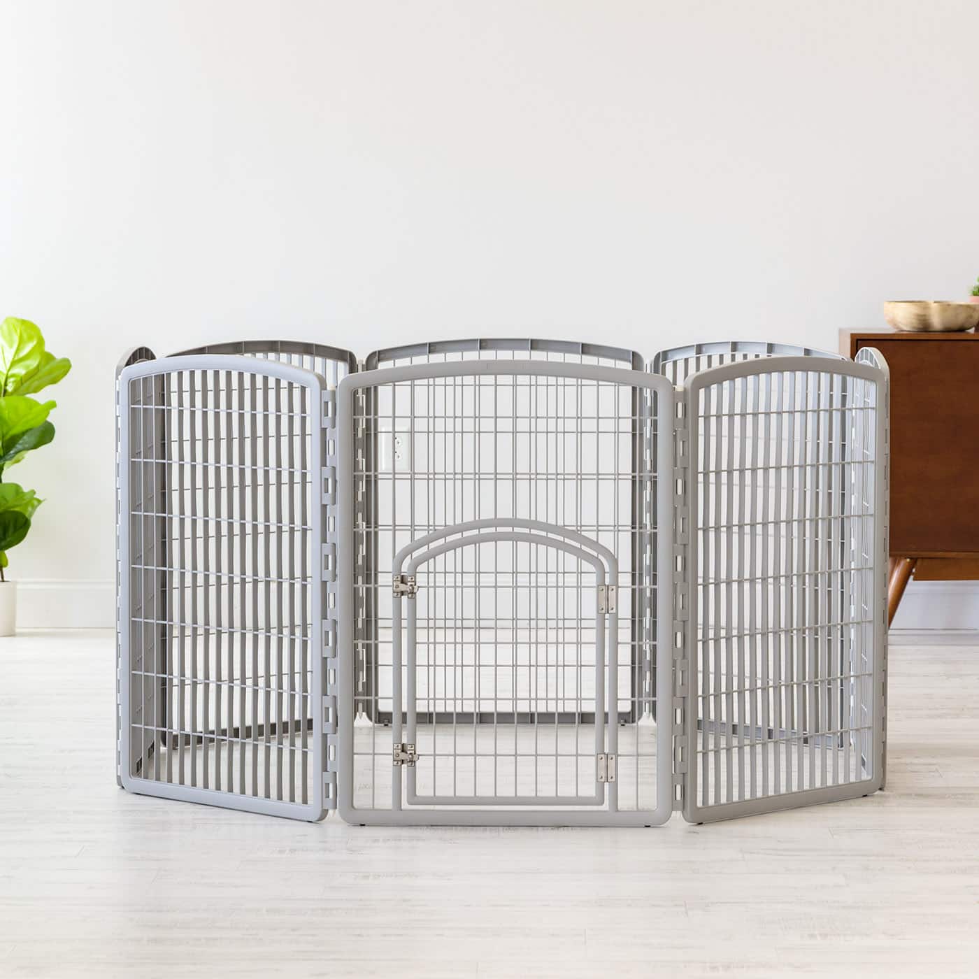 IRIS&#xAE; Gray 8-Panel Pet Playpen with Door