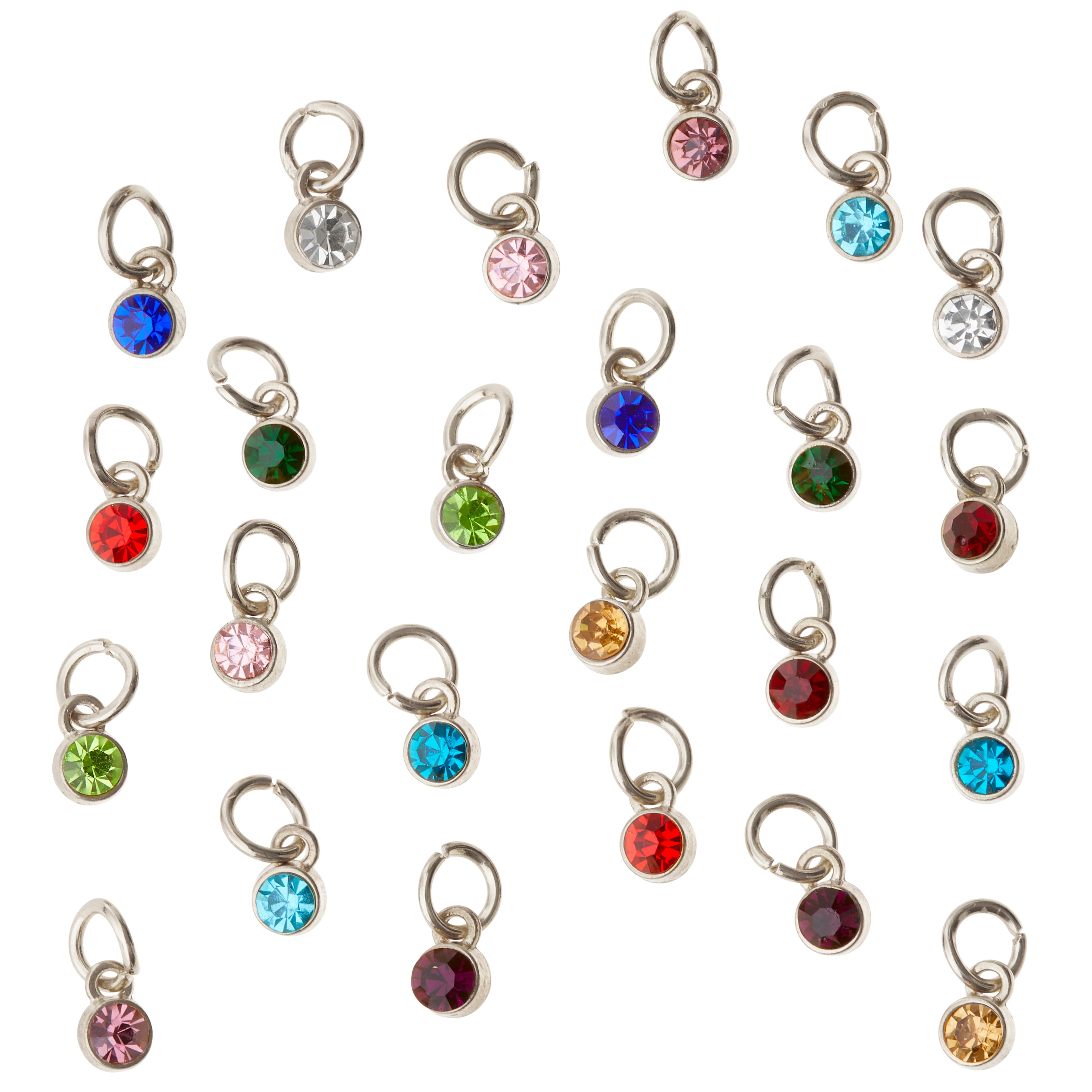 Mini Rhodium-Coloured Glass Charm Set by Bead Landing™