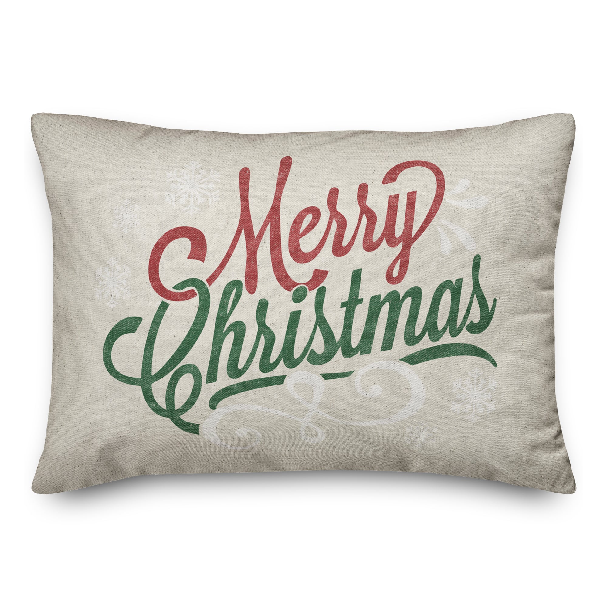 Merry Christmas Script 20&#x22; x 14&#x22; Spun Poly Pillow