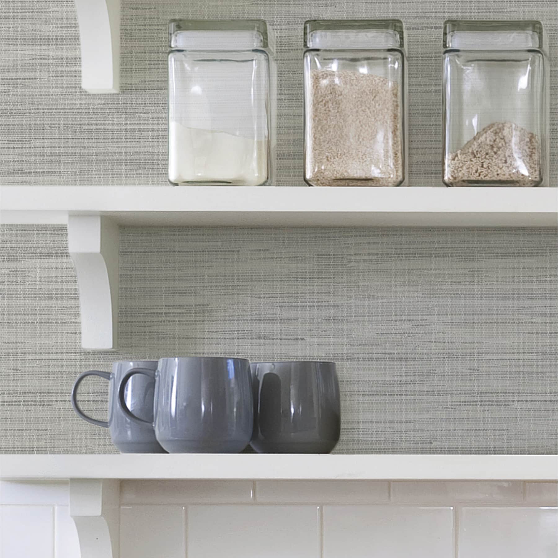 InHome Avery Weave Gray Peel & Stick Wallpaper