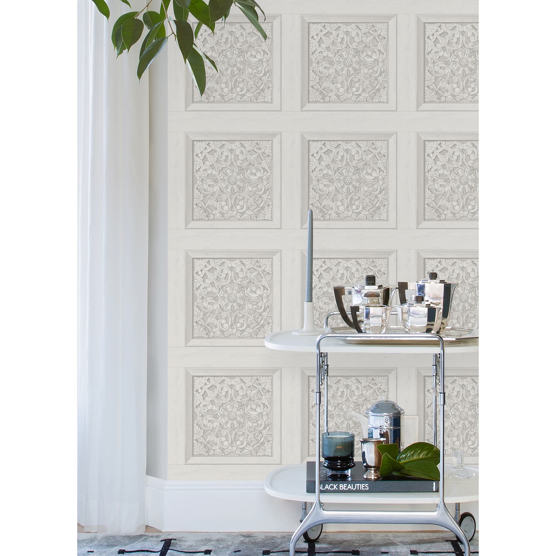 InHome Carved Floral Peel &#x26; Stick Wallpaper