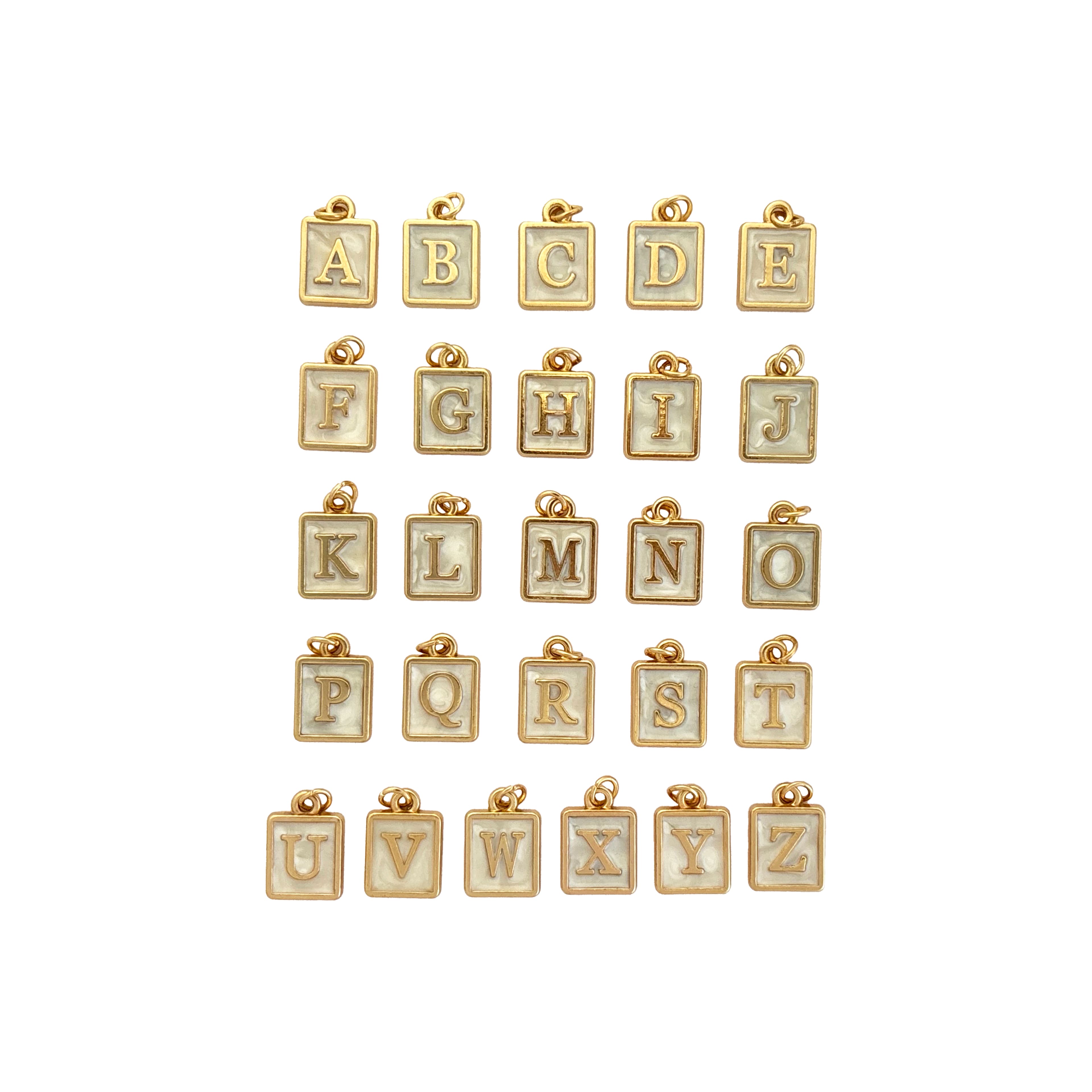 Blue Moon Studio&#x2122; Square Gold-Colored Alphabet Charm Set