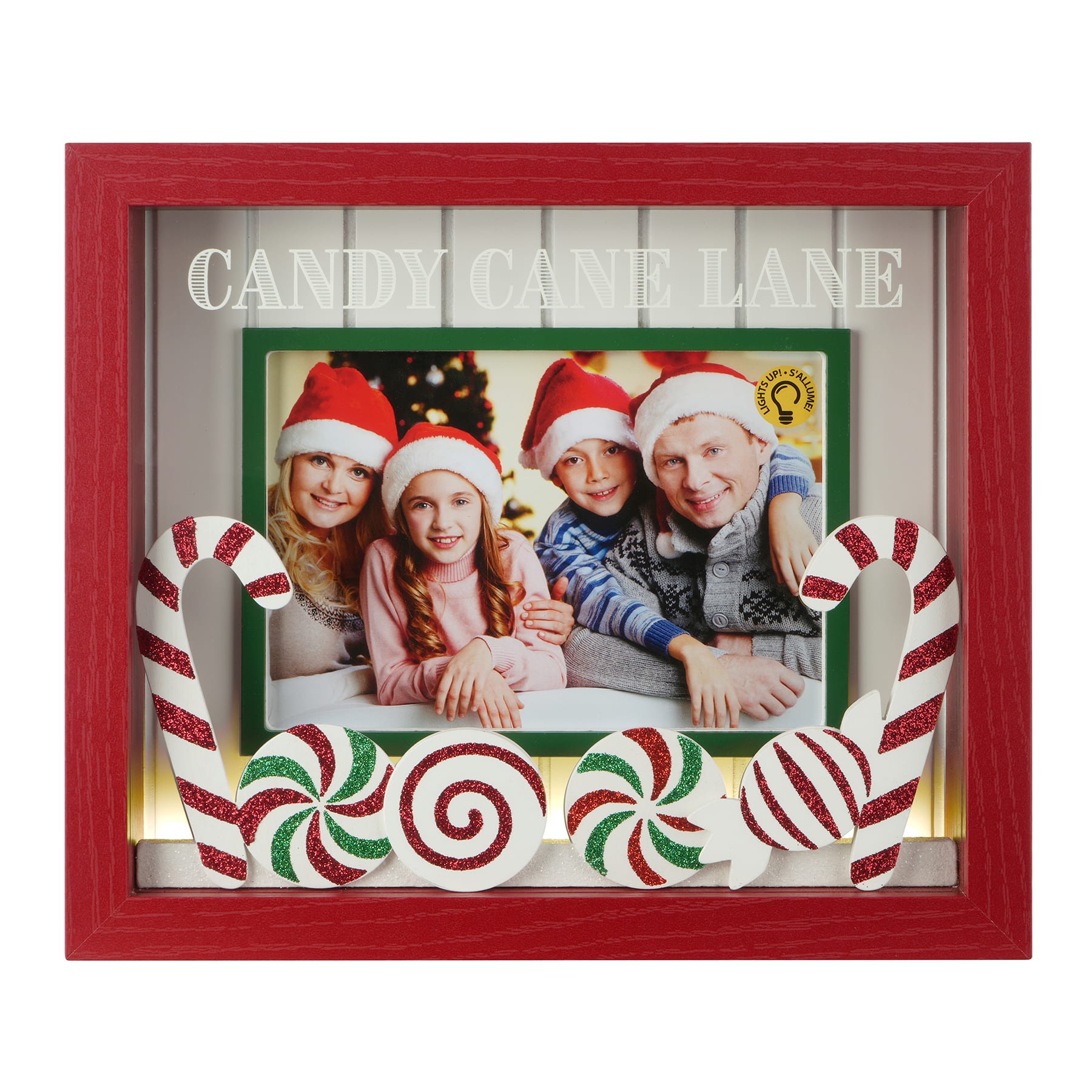 5" x 7" Candy Cane Lane Light-Up Tabletop Frame by Studio Décor®