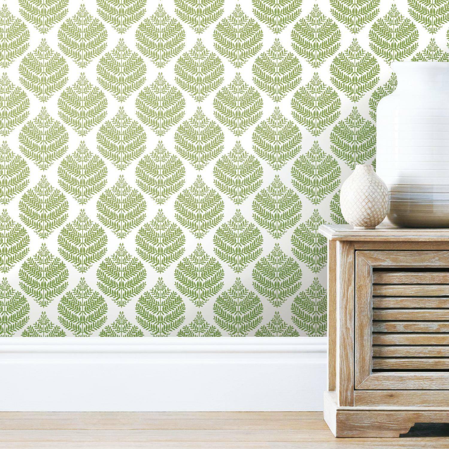RoomMates Hygge Fern Damask Peel & Stick Wallpaper