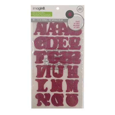Jolee's Boutique 1.5 Pink Glitter Iron On Transfer Letters 42ct