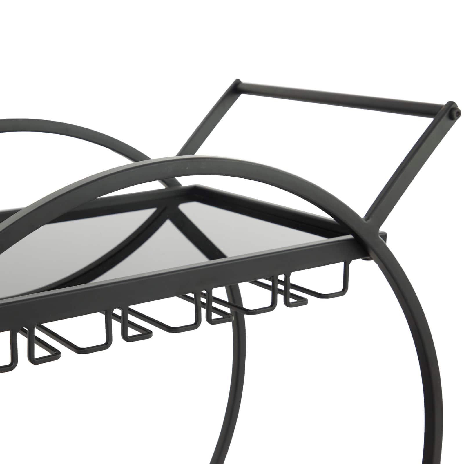 31&#x22; Metal Contemporary Bar Cart
