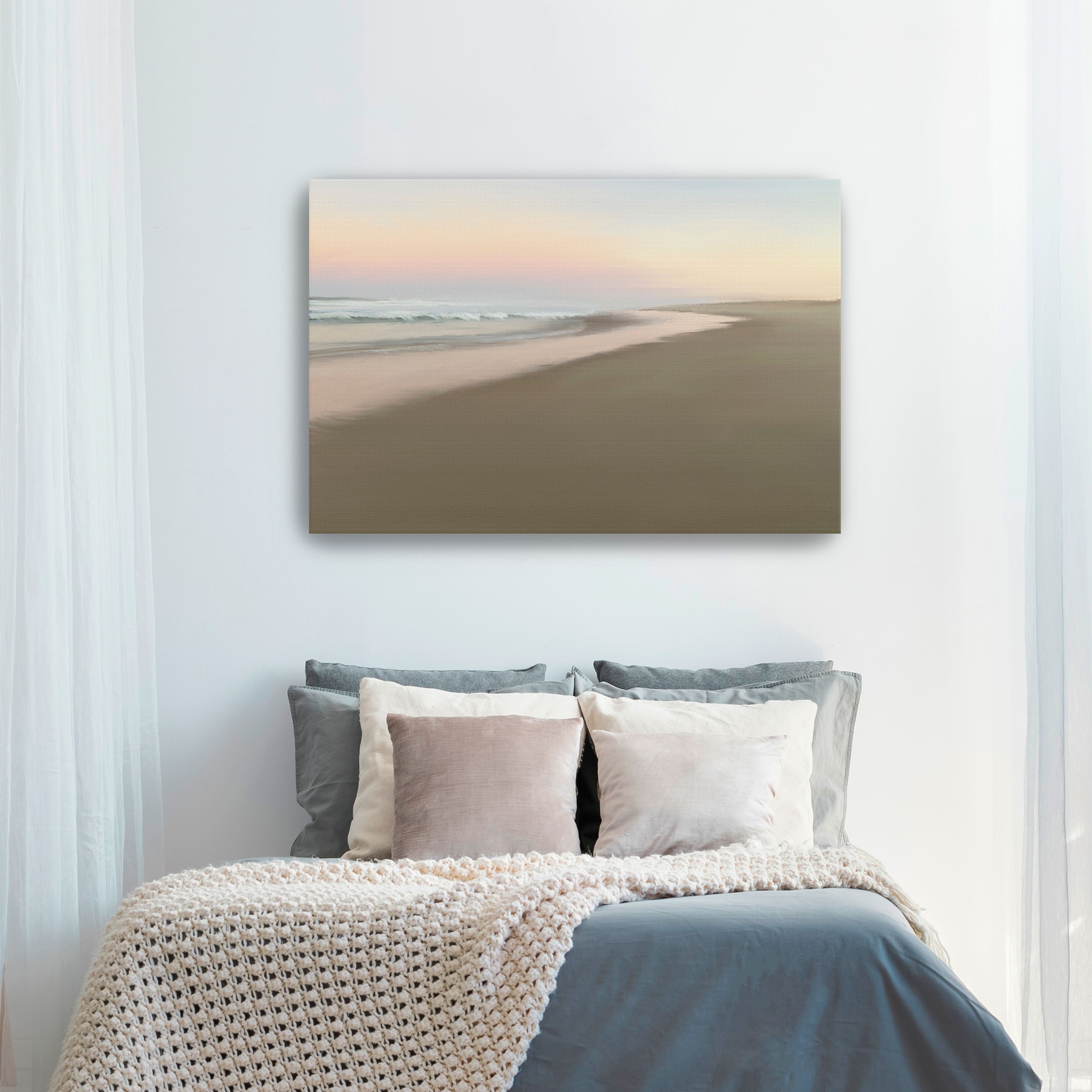 Soft Beach Embrace Canvas Giclee