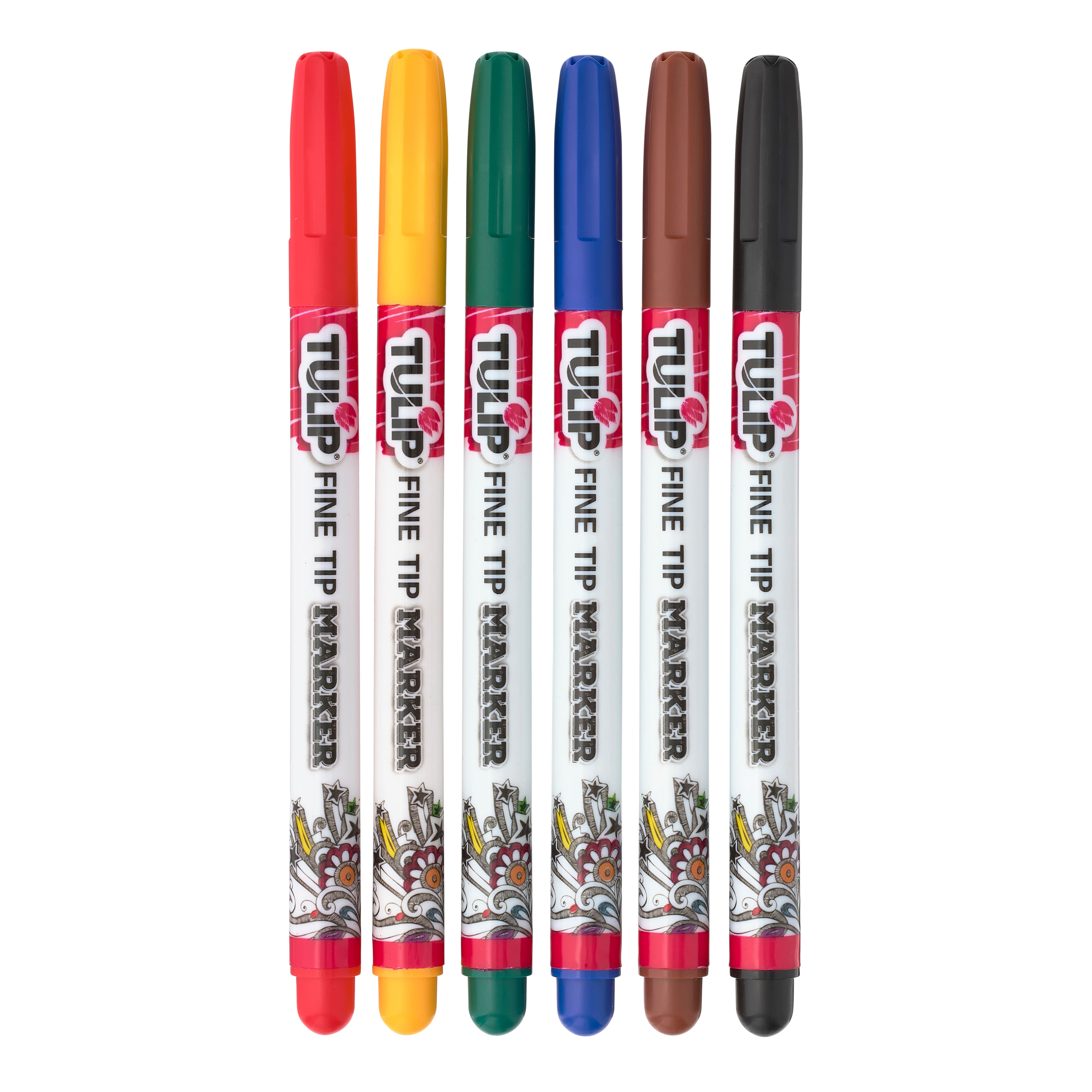 Tulip® Fabric Markers®, Fine Tip Primary, 6 Pack