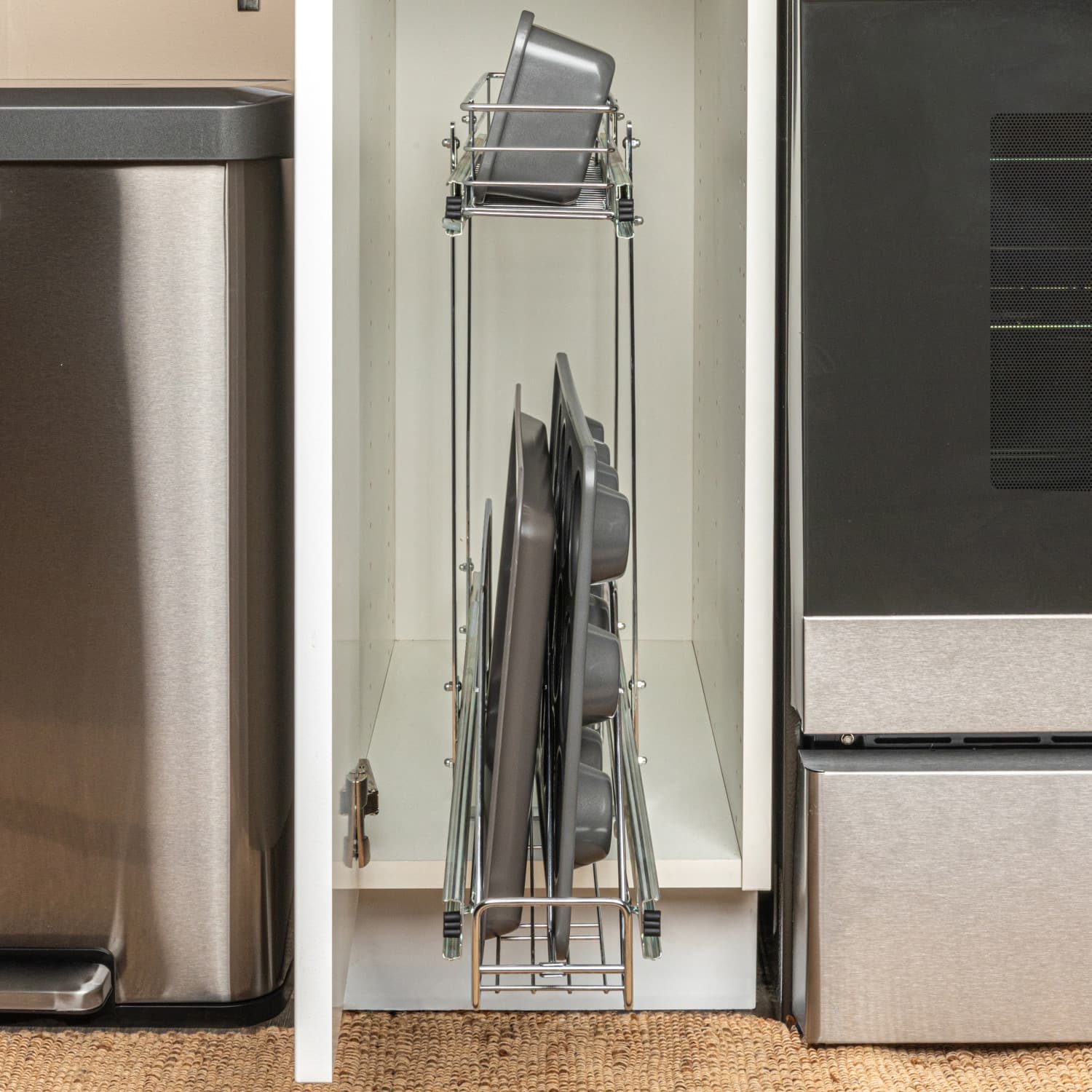 Household Essentials Glidez Chrome-Plated Steel 2-Tier Dual-Sliding Storage Organizer