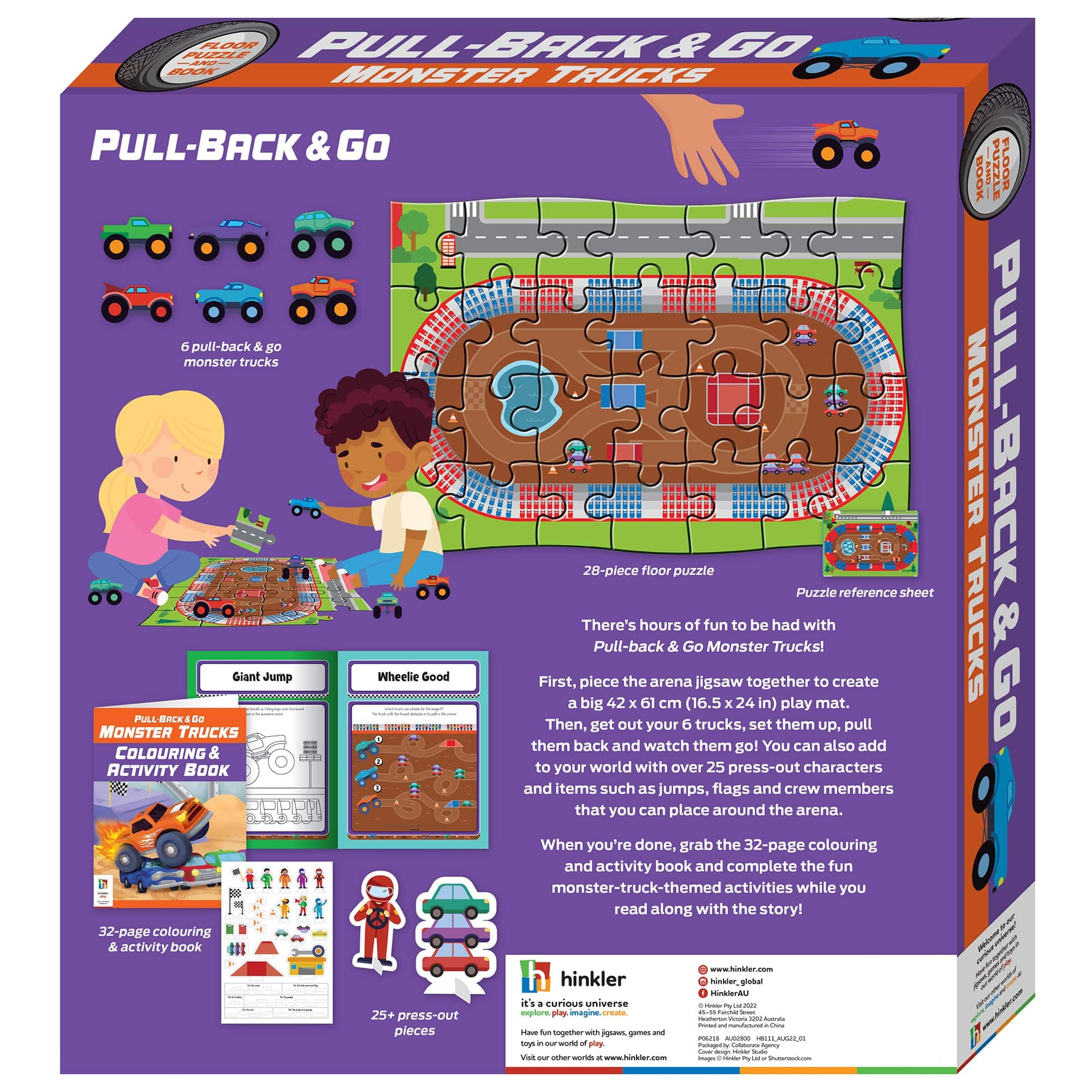 Hinkler Pull-Back and Go Monster Trucks Floor Puzzle