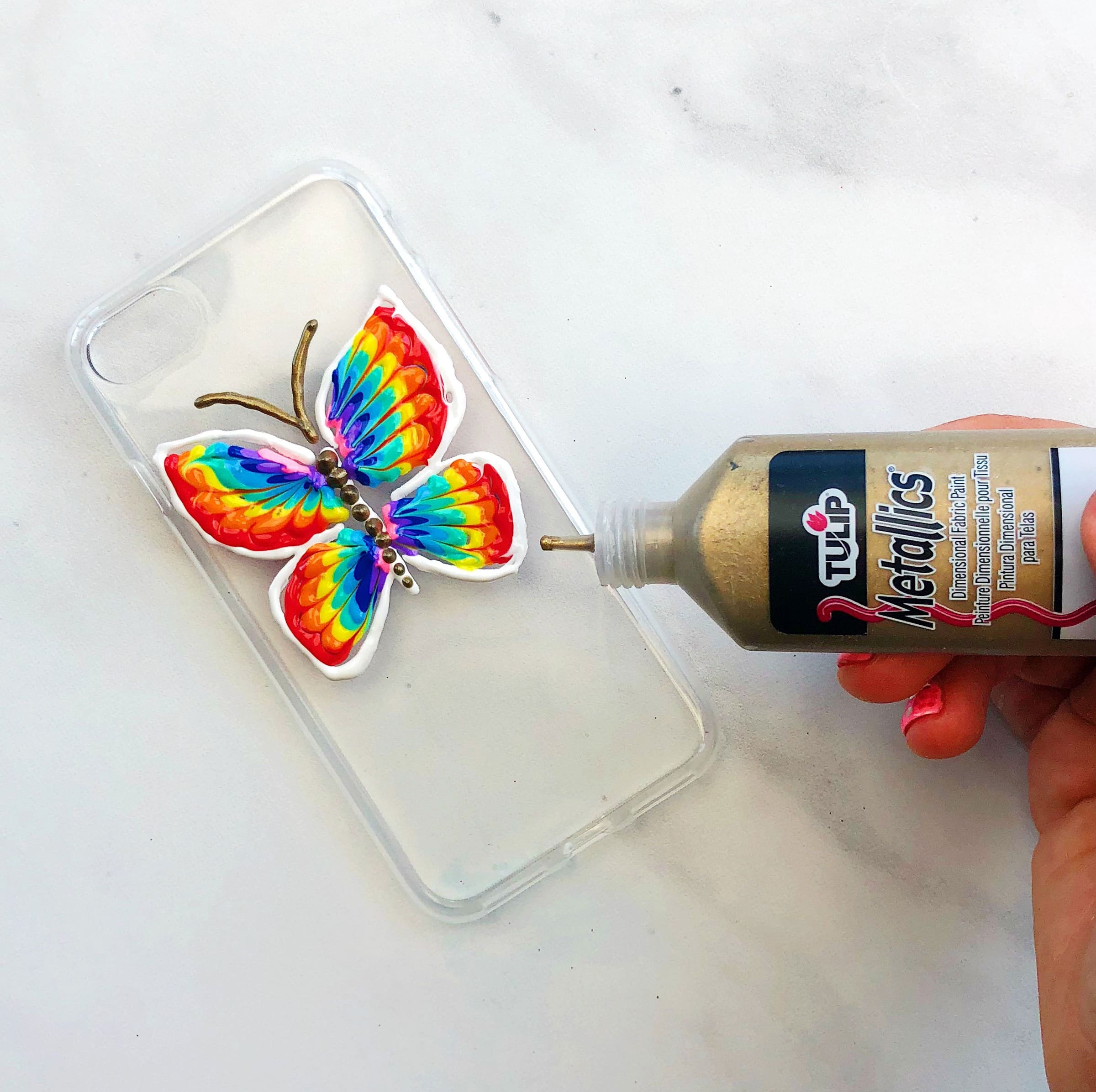 Étui pour téléphone cellulaire avec papillon dimensionnel à faire soi-même