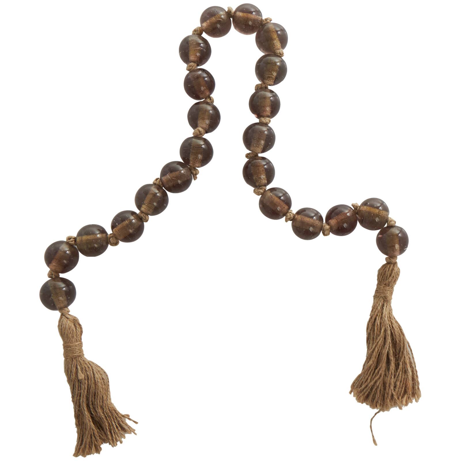 4ft. Glass Handmade Round Beaded Garland with Tassel