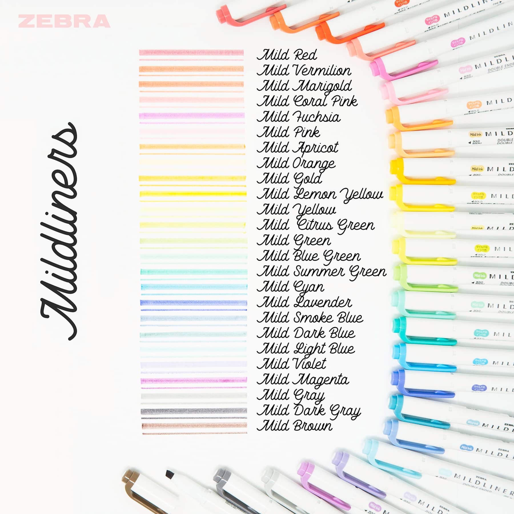 12 Pack: Zebra Mildliner™ Double Ended Highlighter & Creative Tool