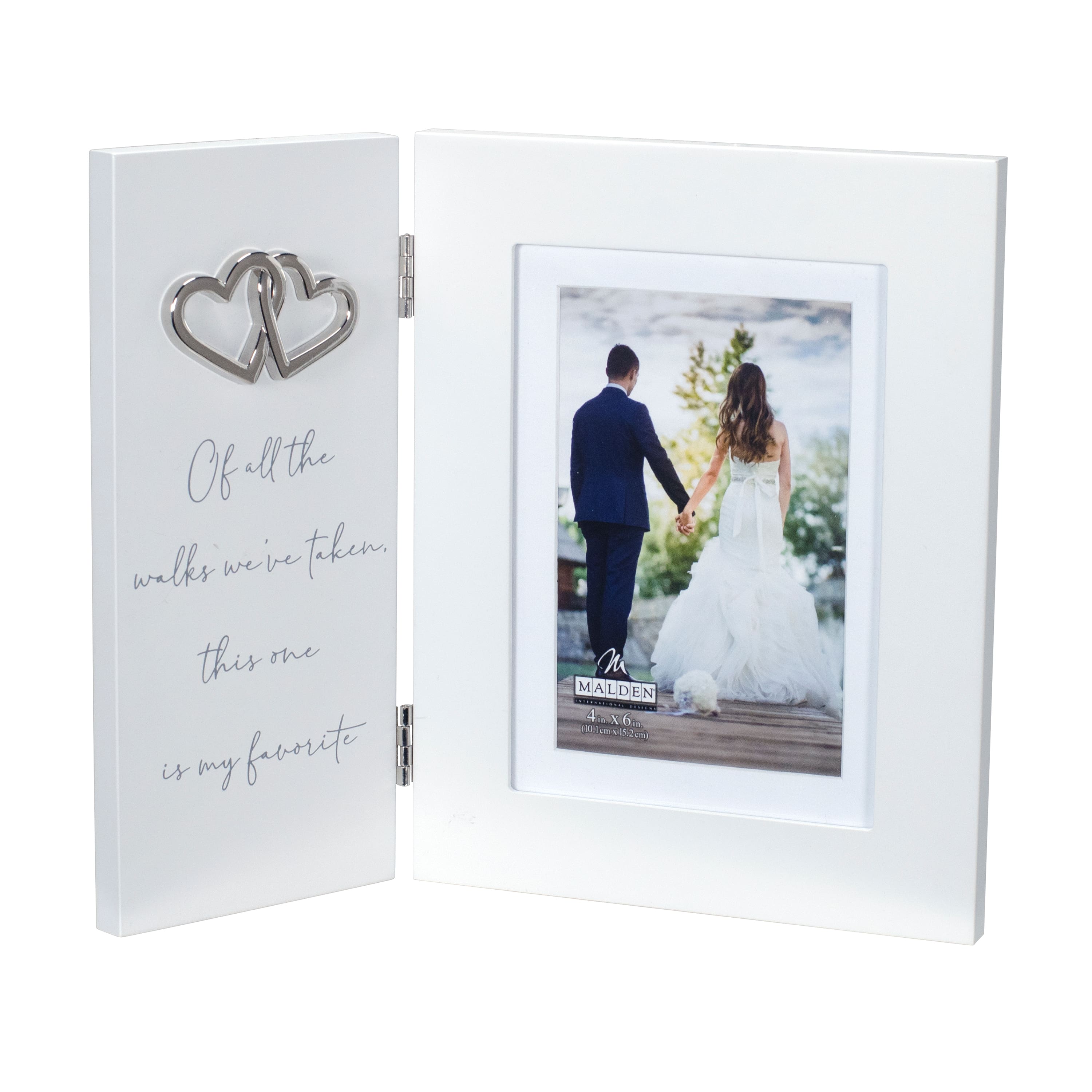 Malden International Of All the Walks We&#x27;ve Taken This is My Favorite Wedding Matted Hinged Keepsake Frame