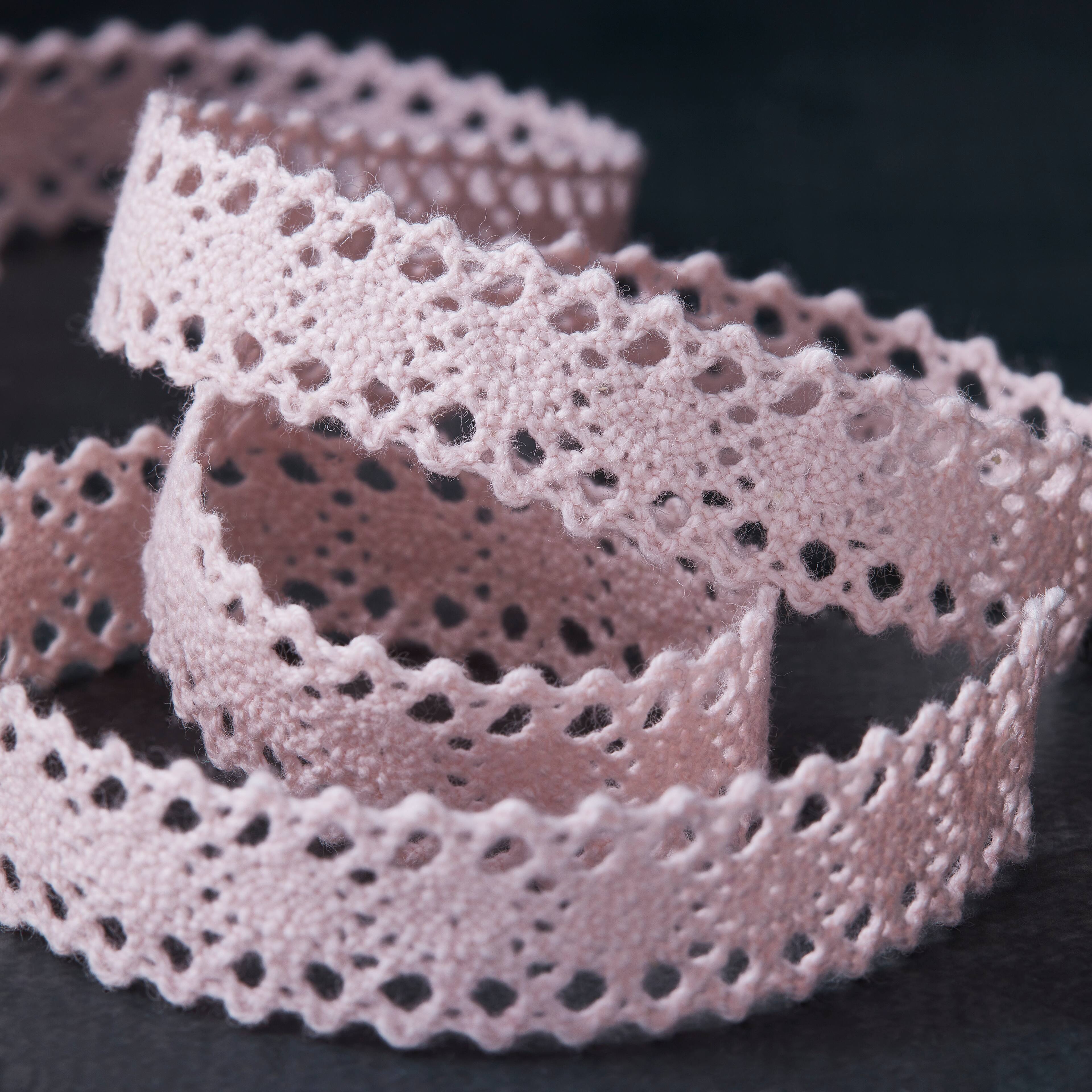 12 Pack: 1/2&#x22; x 3yd. Lace Vintage Blush Ribbon by Celebrate It&#x2122; Aria