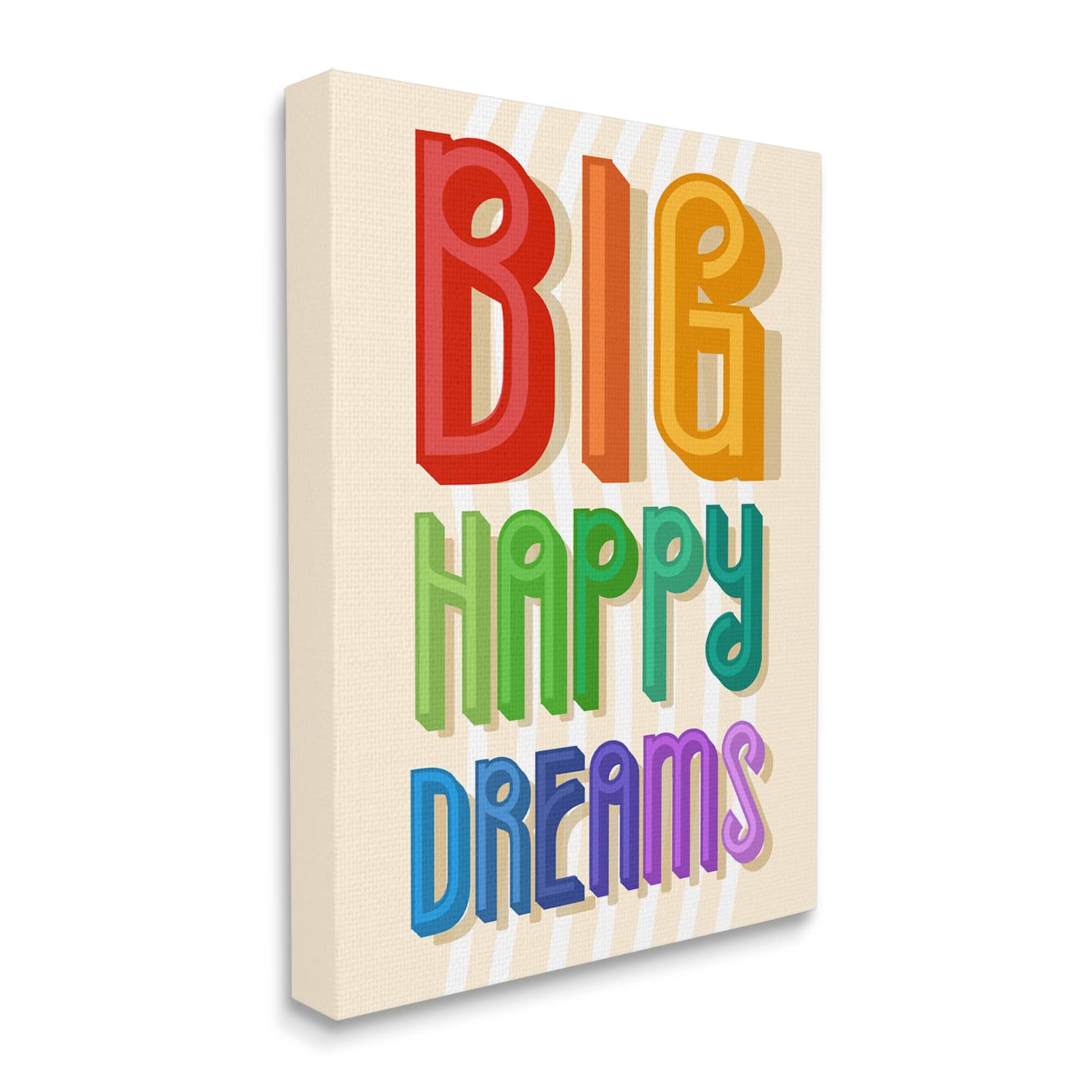 Stupell Industries Big Happy Dreams Retro Rainbow Font Wall Art