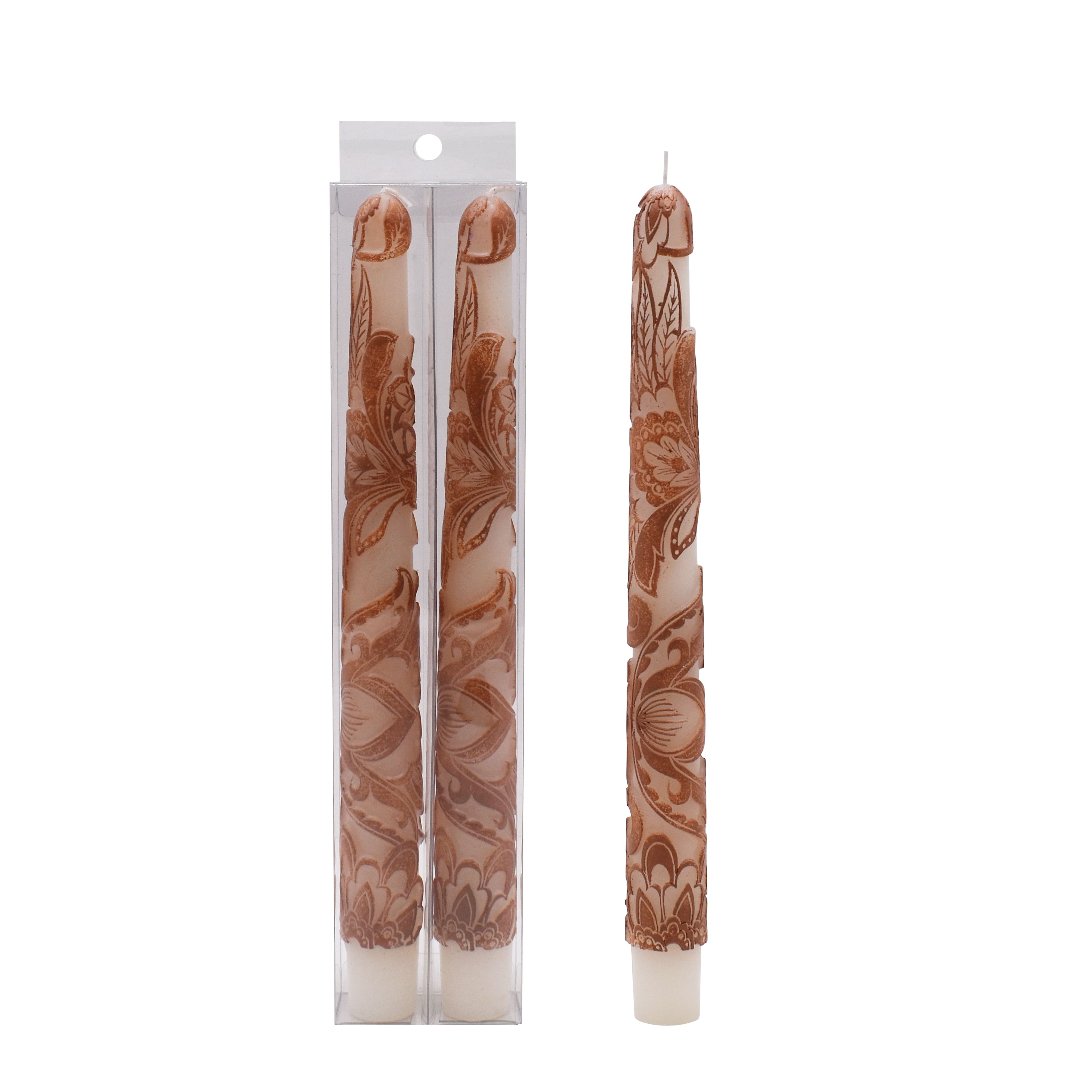 10" Floral Embossed Taper Candles, 2ct. by Ashland®
