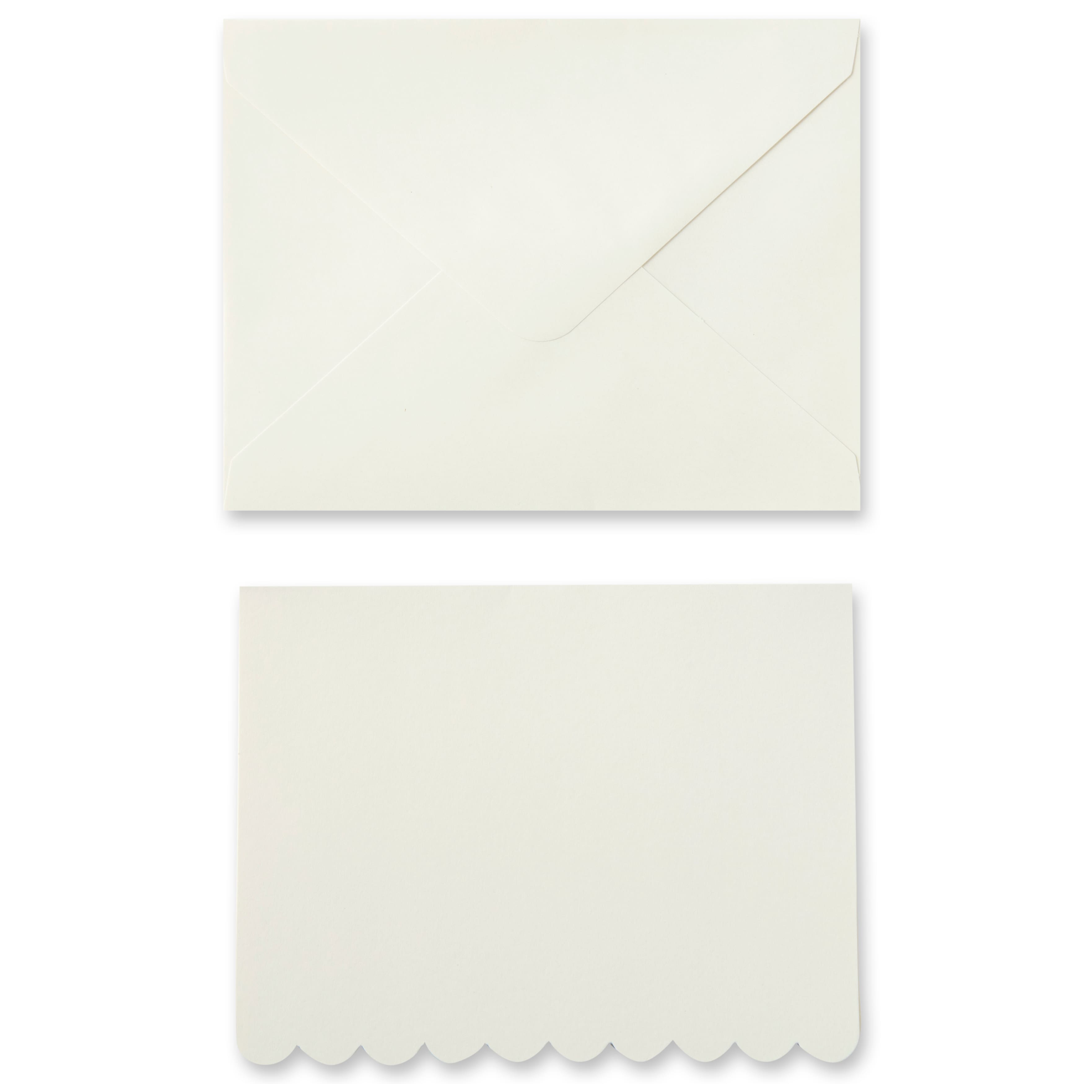 12 Packs: 10 ct. (120 total) 4.25&#x22; x 5.5&#x22; Ivory Scalloped Cards &#x26; Envelopes by Recollections&#x2122;