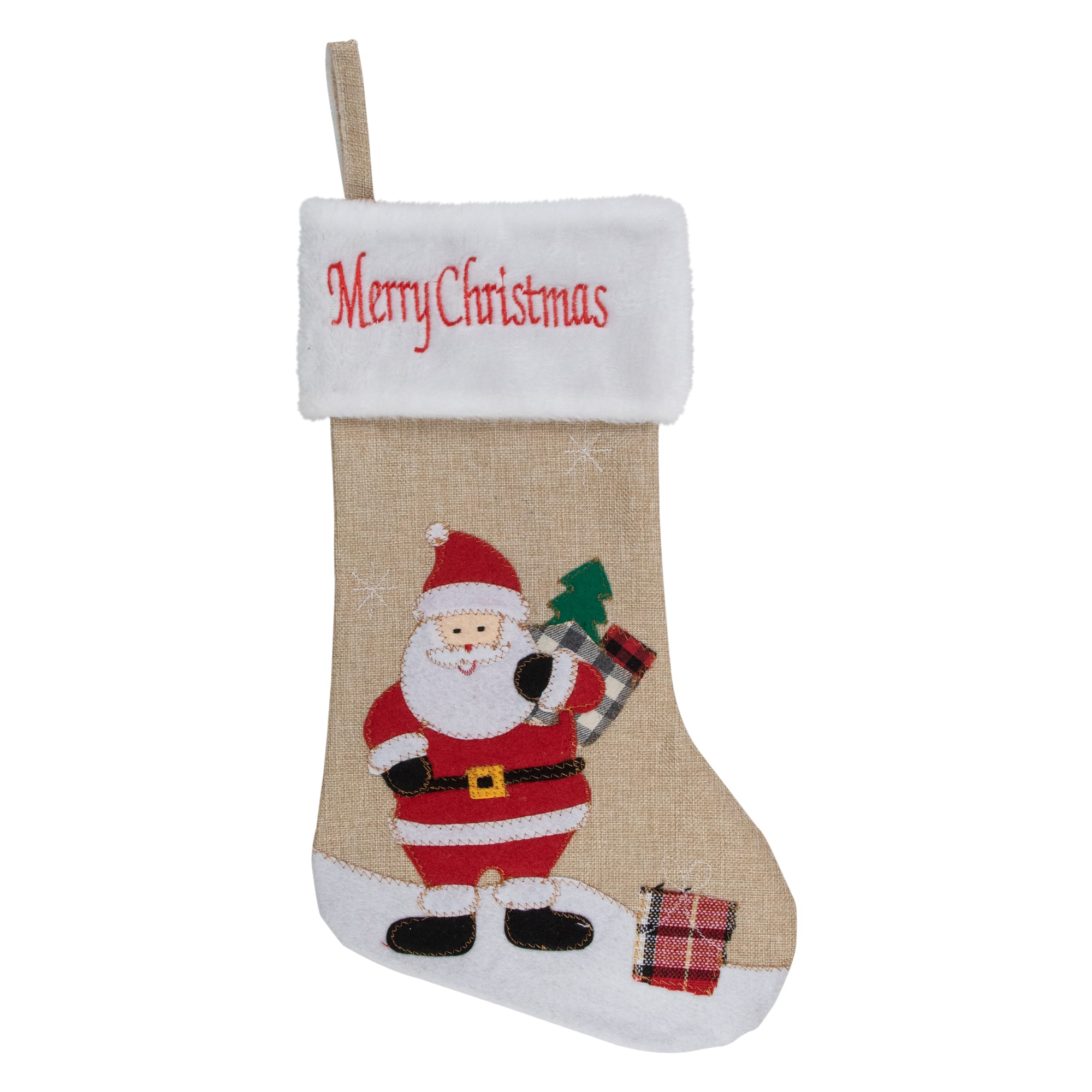 Sublimation Canvas Santa Sacks Socks Hanging Ornaments for Christmas