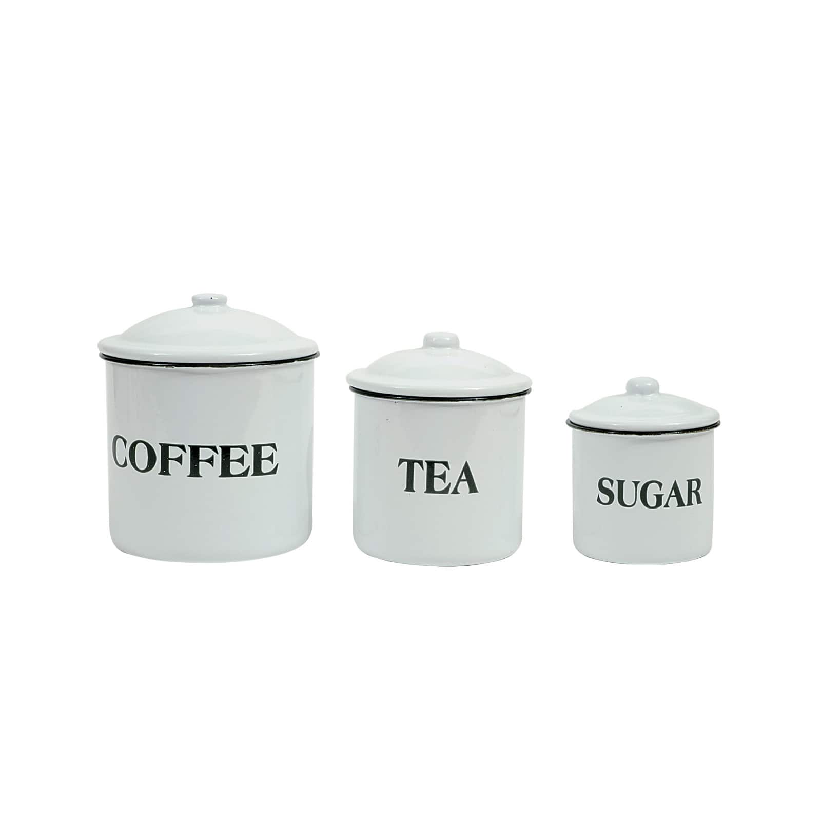 Hello Honey® Metal Coffee, Tea & Sugar Containers Set