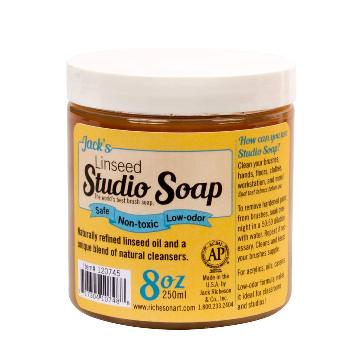 Jack's Linseed Studio Soap, 8oz.
