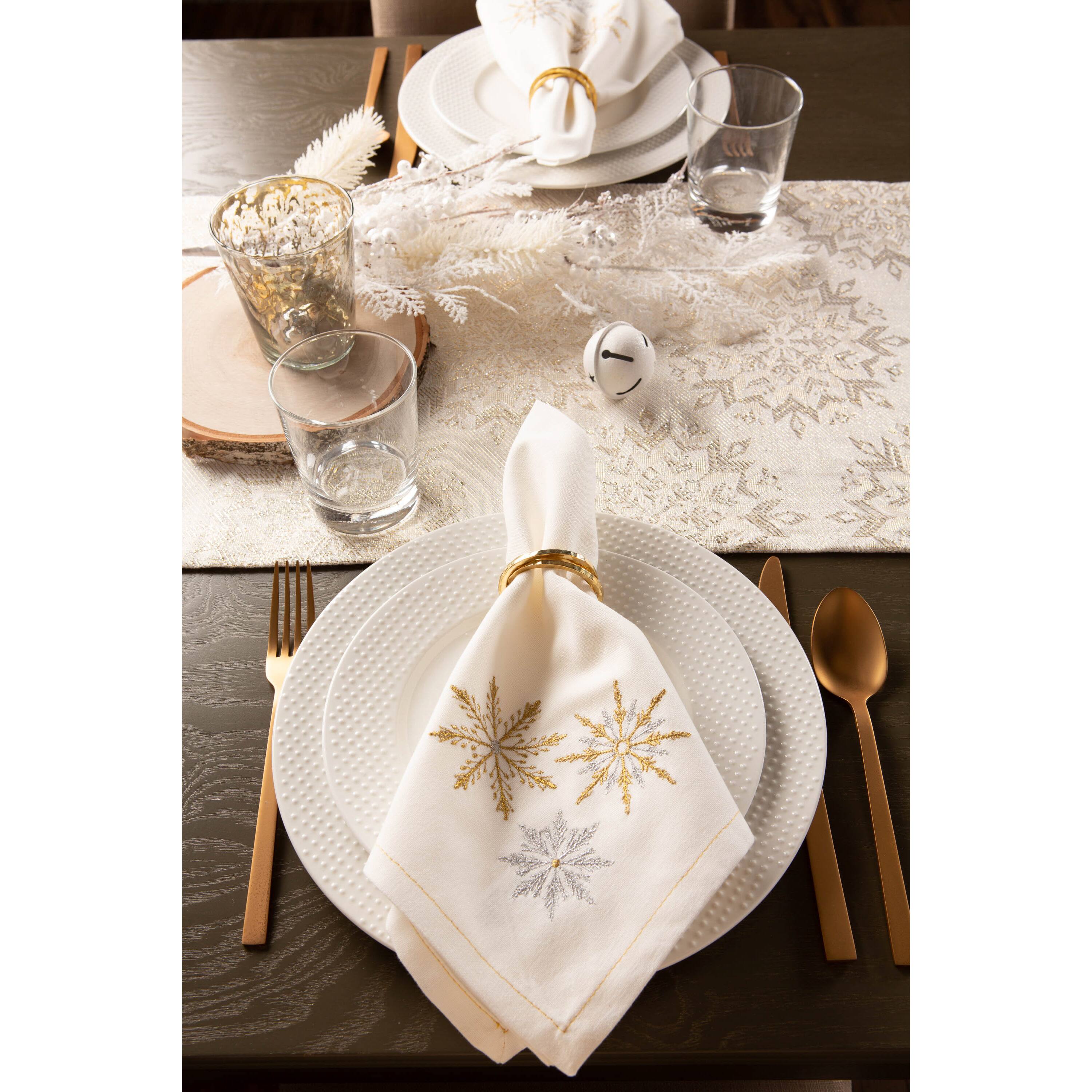 DII® 108'' Winter Sparkle Jacquard Table Runner