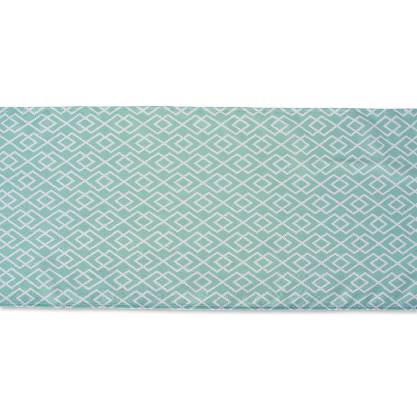 Aqua Diamond Outdoor Table Runner 14" x 72"
