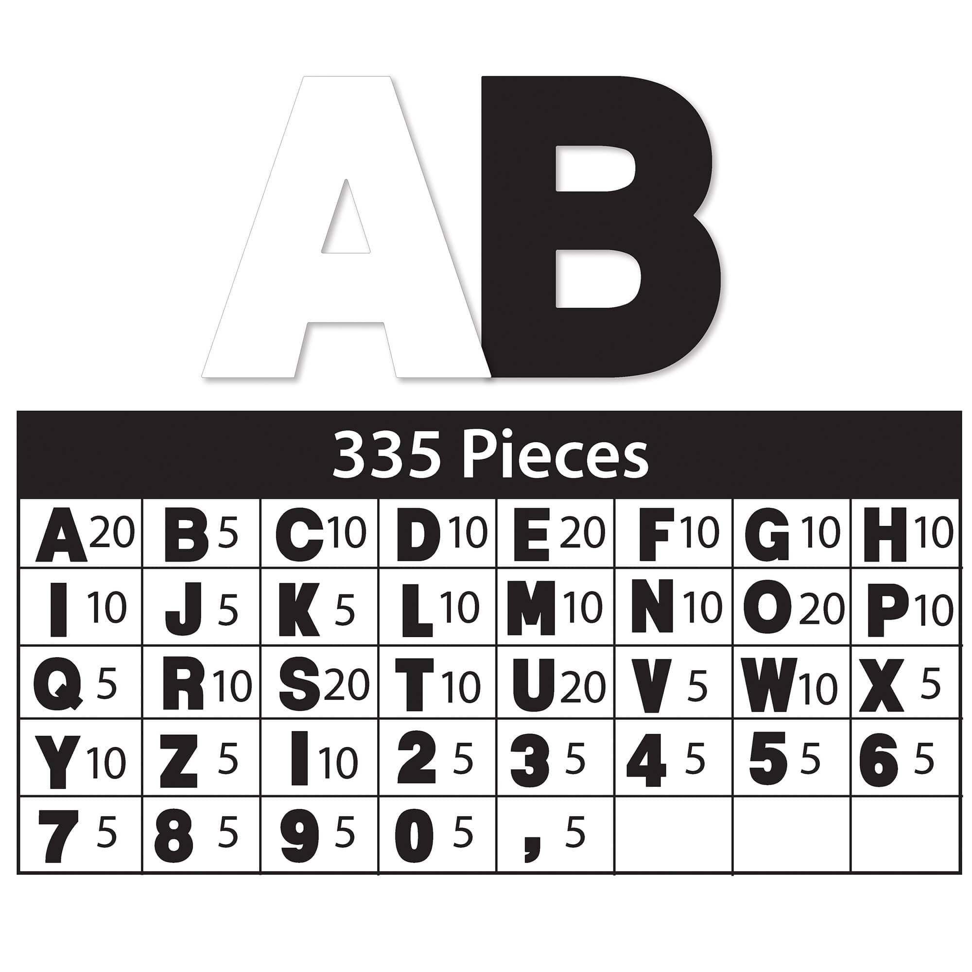 ArtSkills&#xAE; 2.5&#x22; Black &#x26; White 335 Piece Paper Poster Letter Set