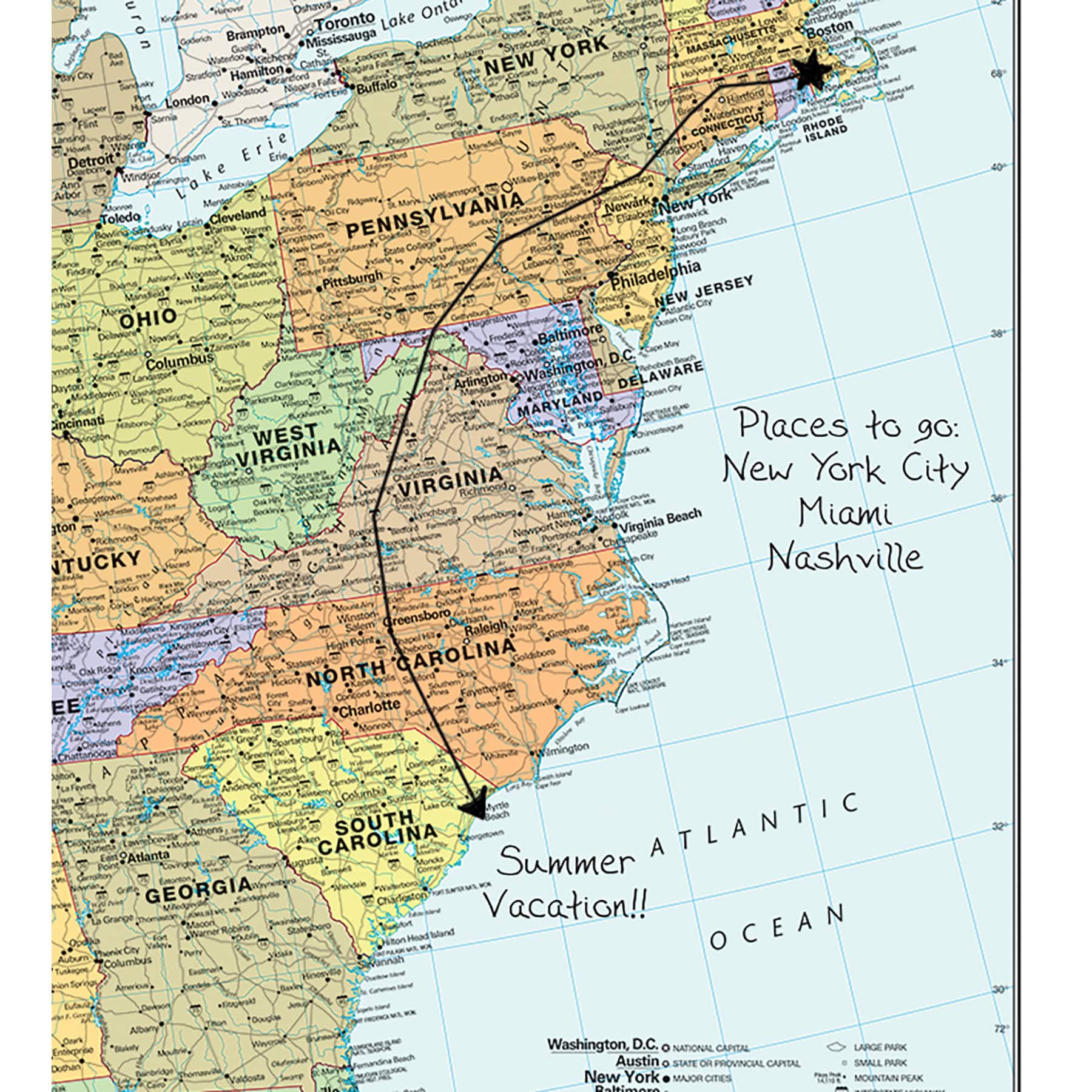 WallPops Dry Erase USA Map