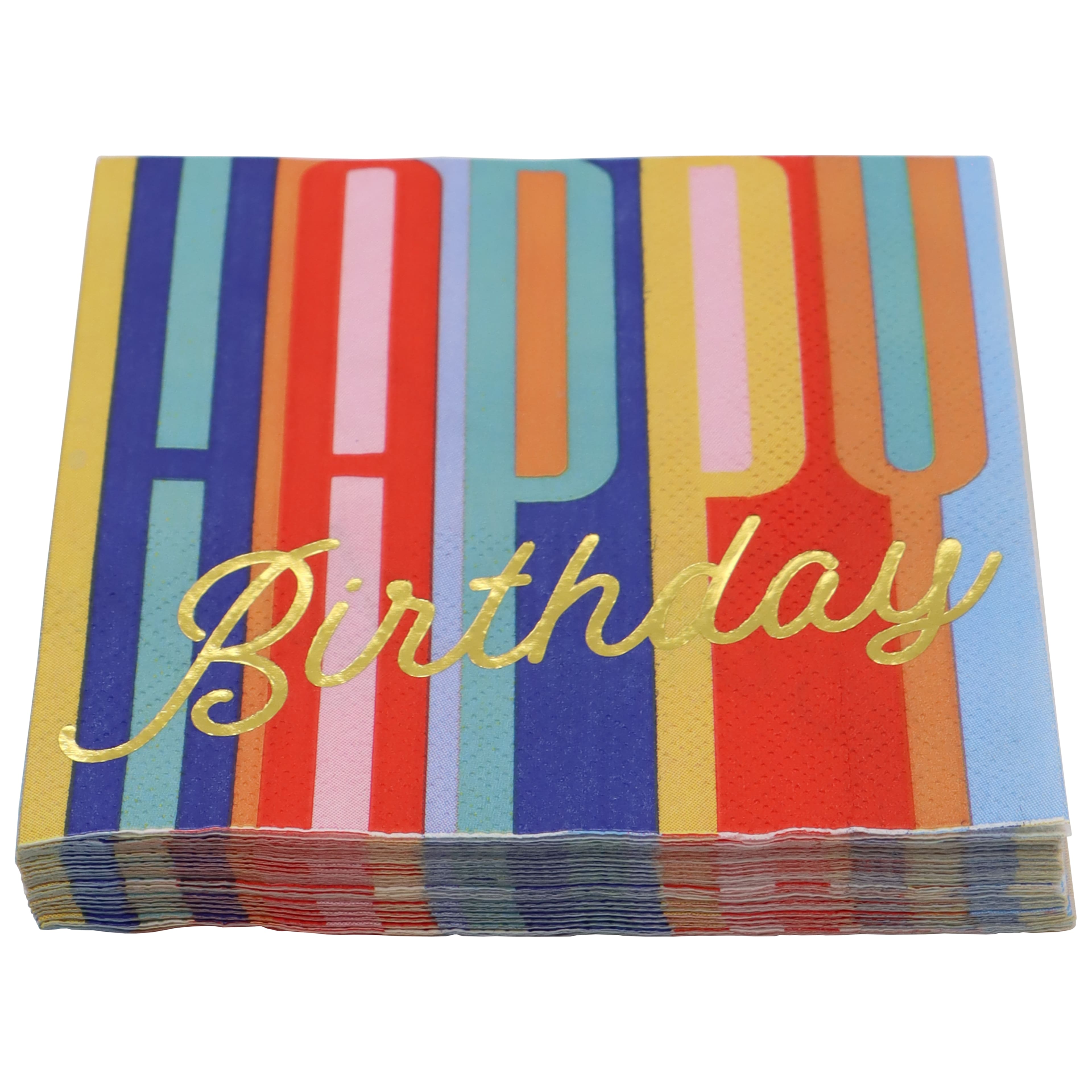 Multicolor Happy Birthday Beverage Napkins, 20ct. by Celebrate It&#x2122;