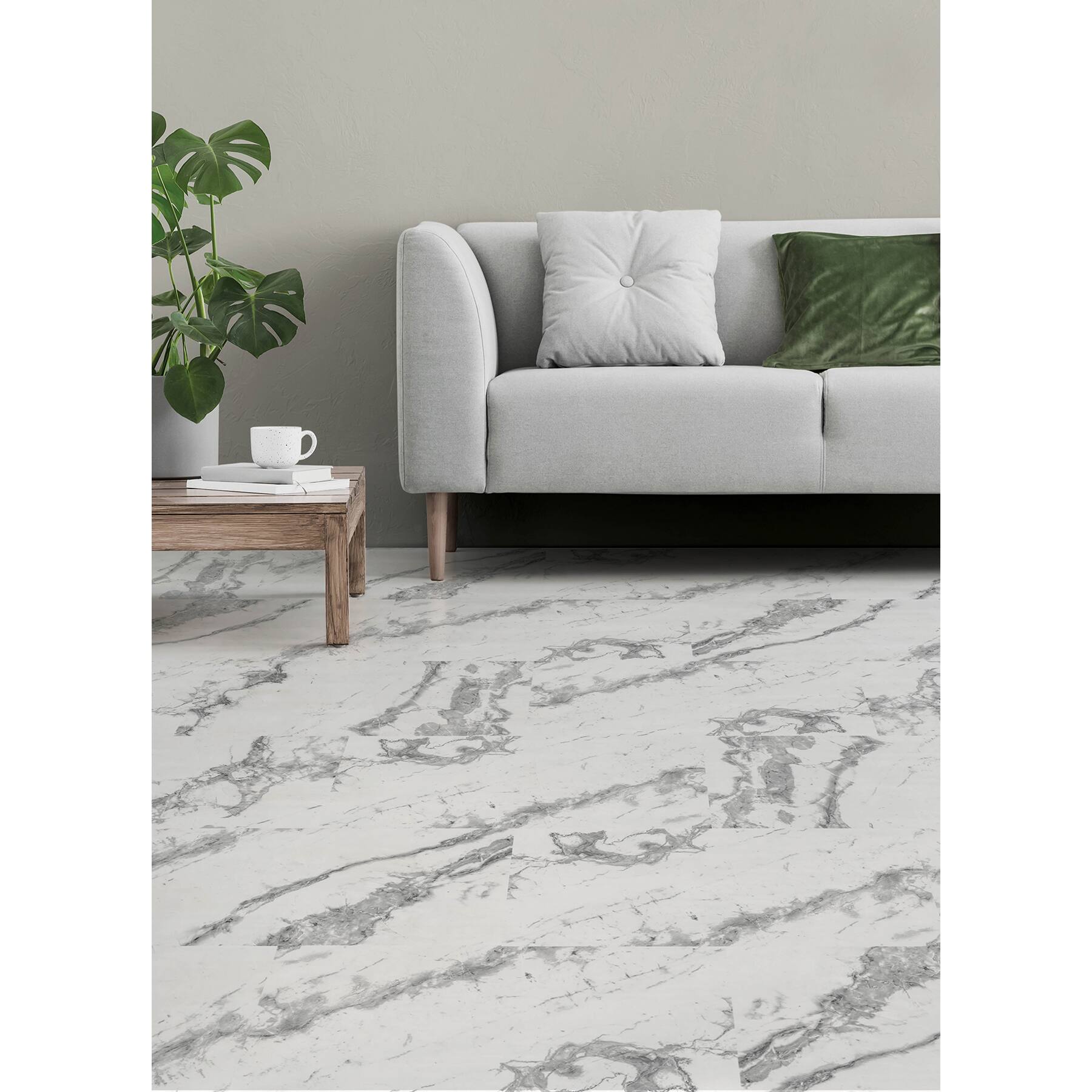FloorPops Piazza Marble Peel & Stick Floor Tiles
