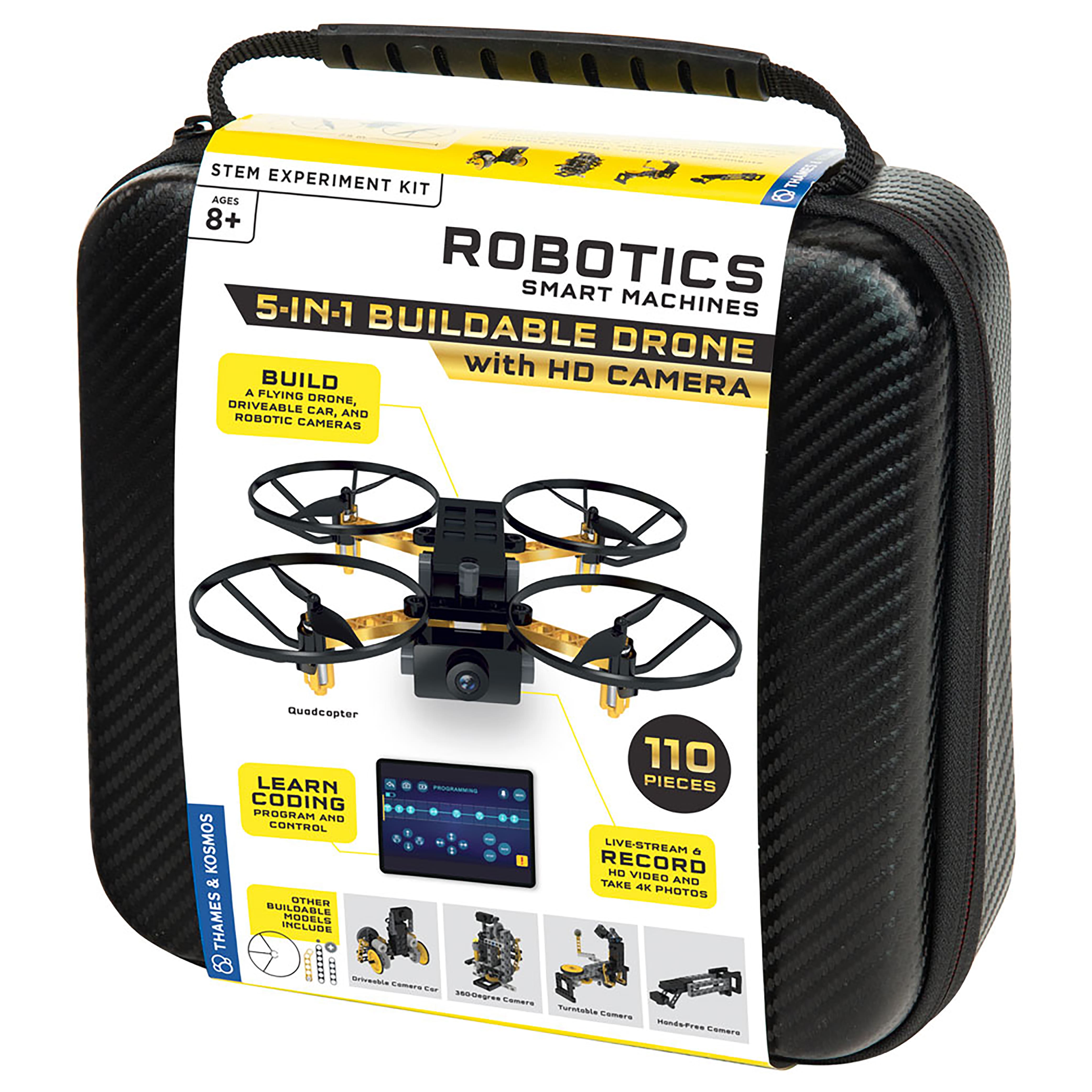 Thames & Kosmos Robotics: Smart Machines 5-in-1 Buildable Drone with HD Camera