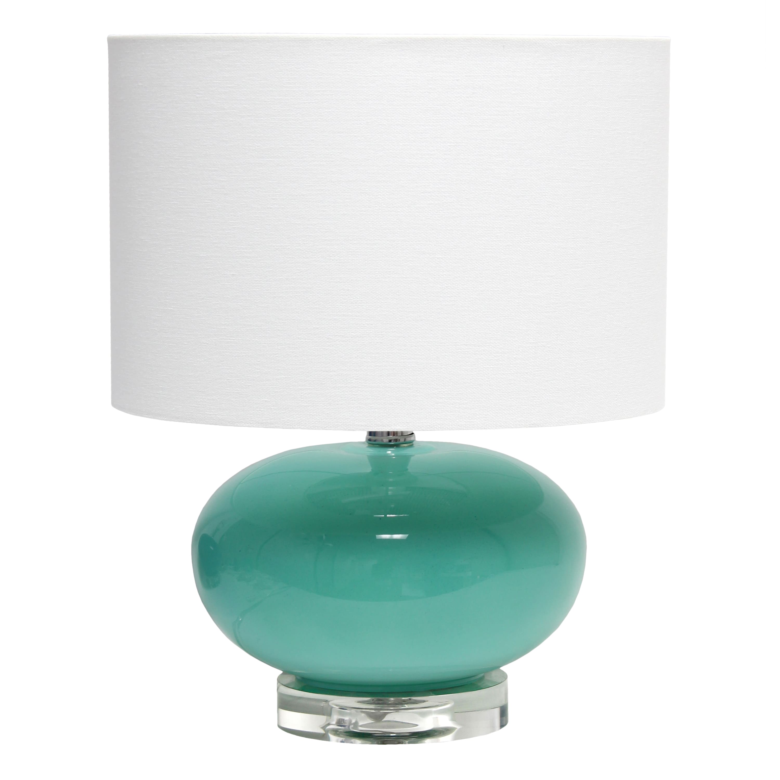Lalia Home 15.25" Ovaloid Glass Table Lamp with White Shade