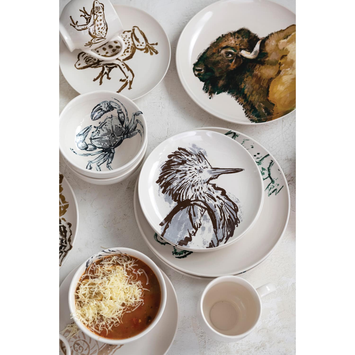Hello Honey® 8.25" Wildlife Stoneware Dinner Plate Set