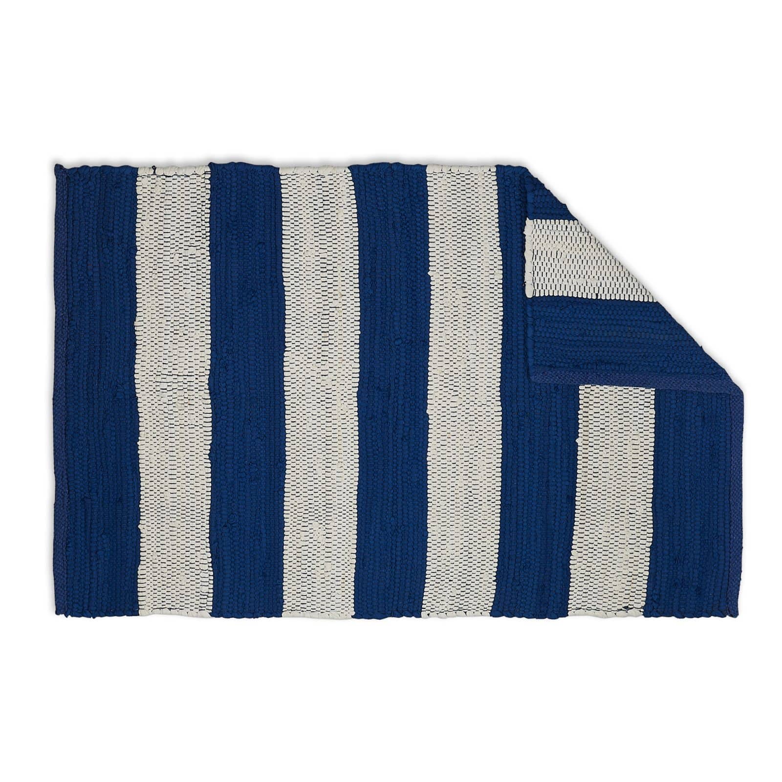 DII&#xAE; Navy &#x26; White Stripe Rag Rug, 2ft. x 3ft.
