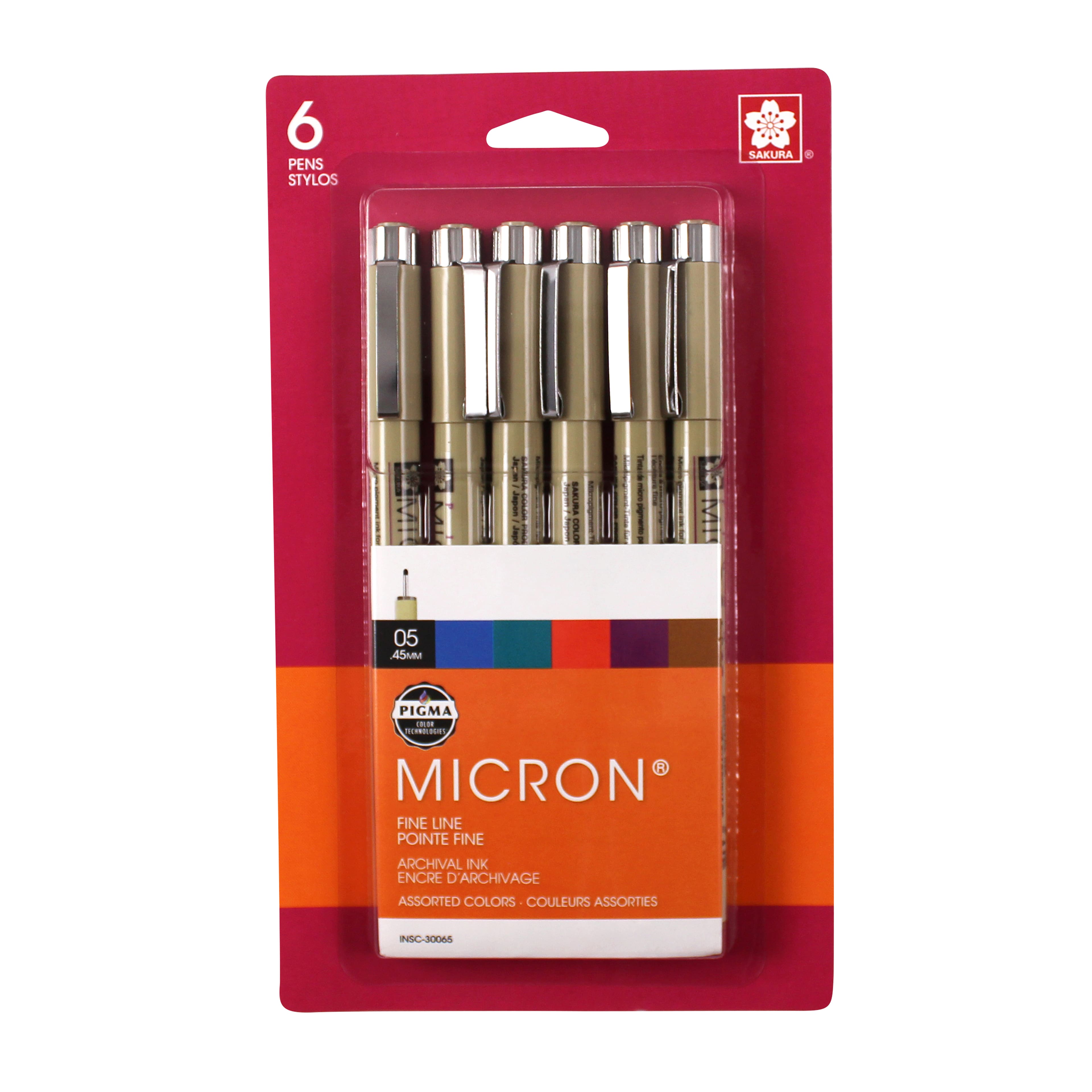 Pigma&#xAE; Micron&#x2122; 05 Fine Line Pen 6 Color Set