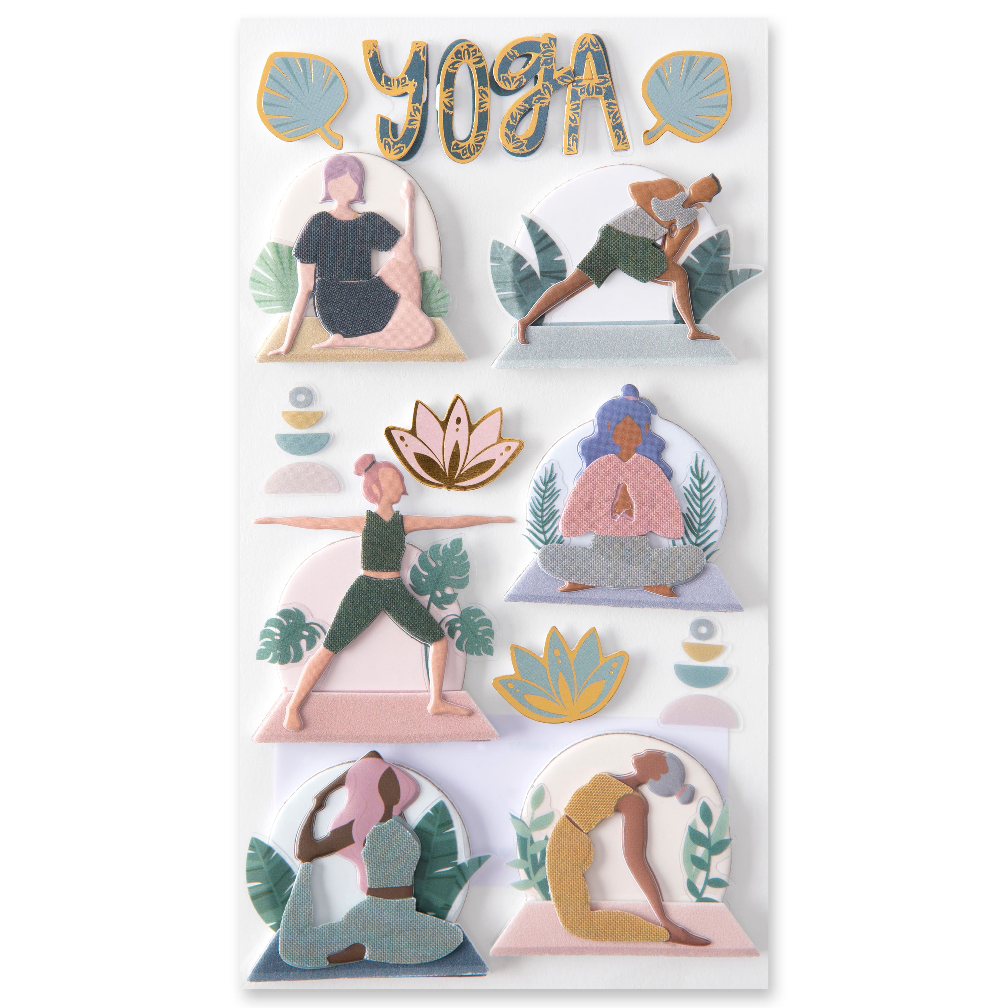 12 Pack: Yoga Dimensional Stickers by Recollections&#x2122;