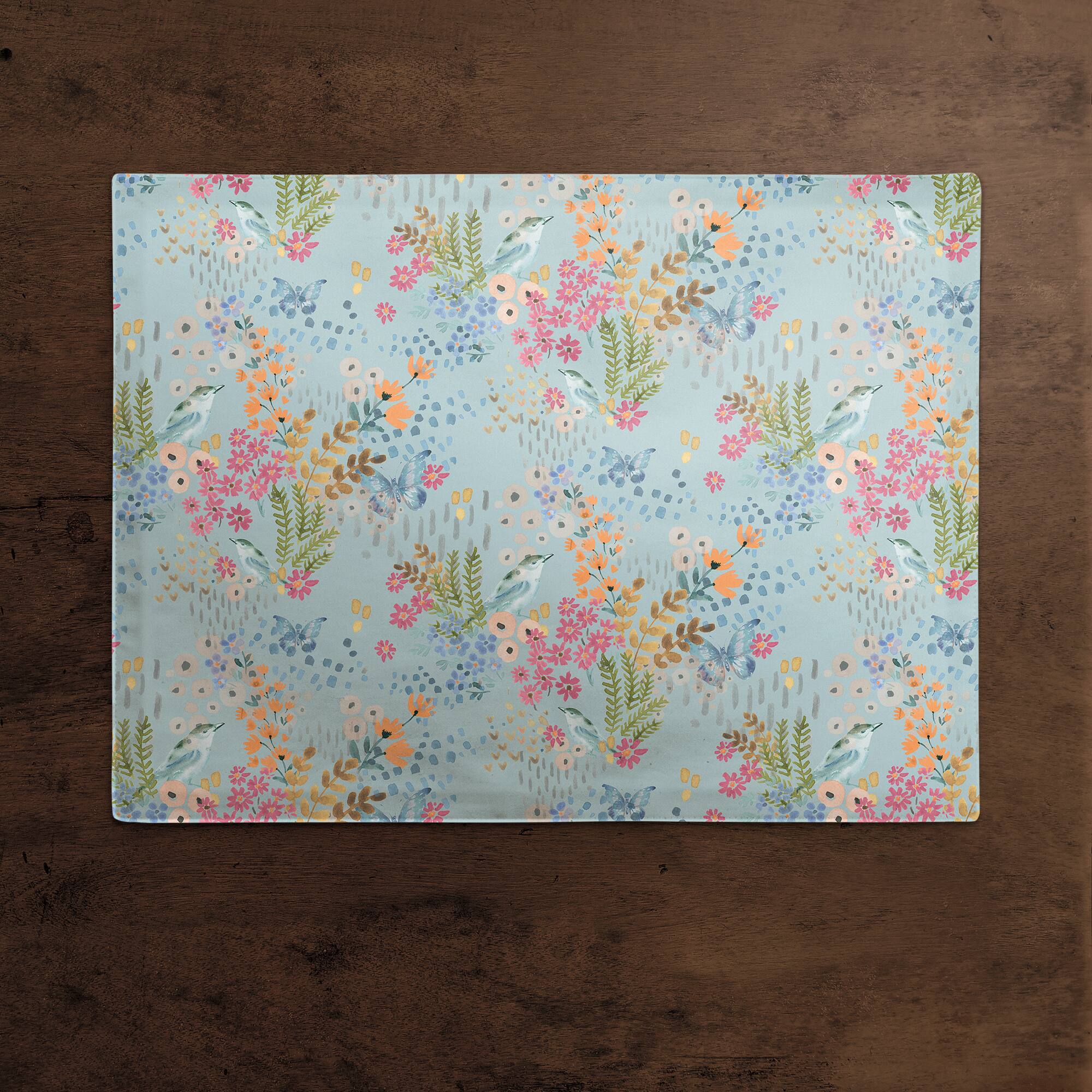 Butterfly Bird Floral Cotton Twill Placemat