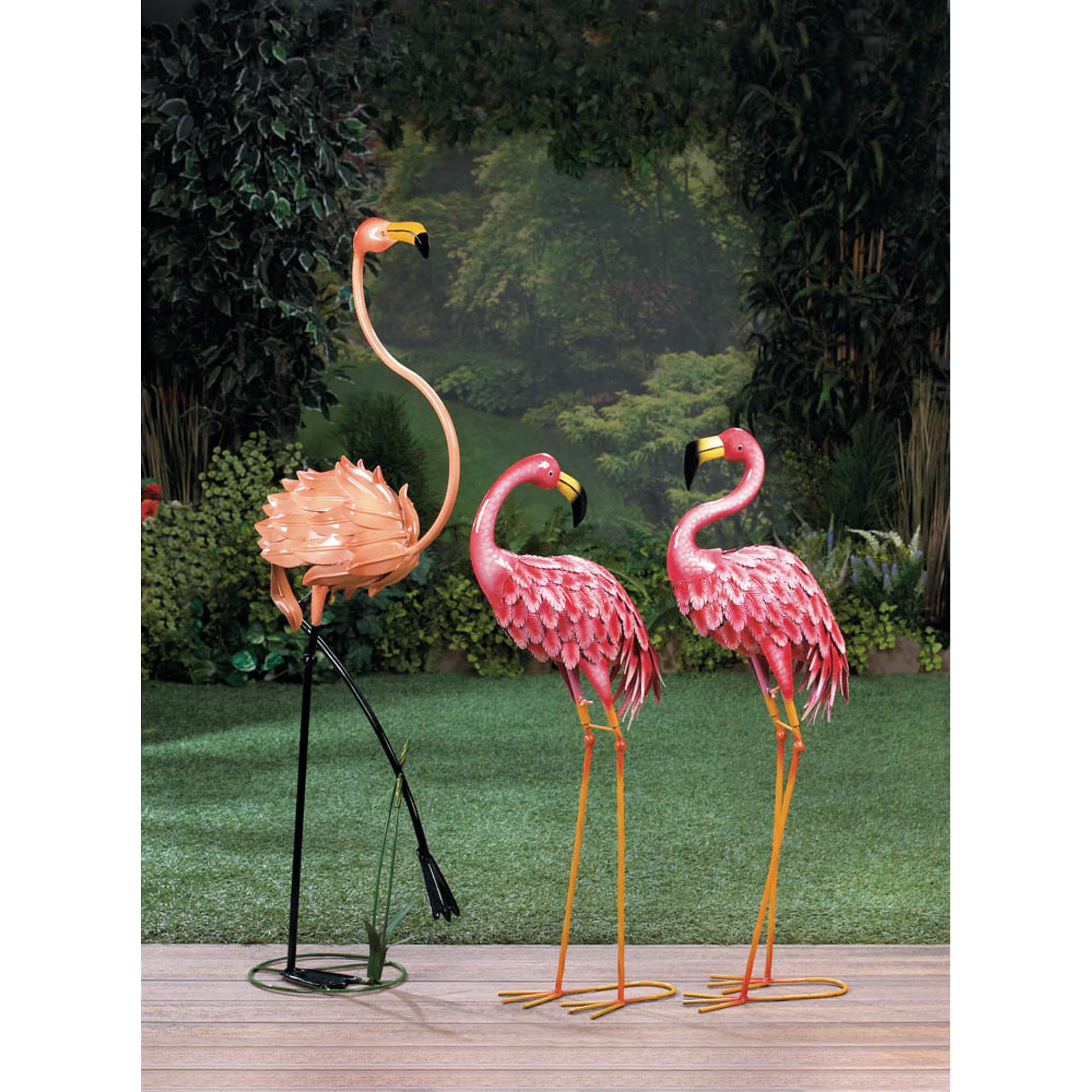 33" Bright Standing Flamingo Looking Back