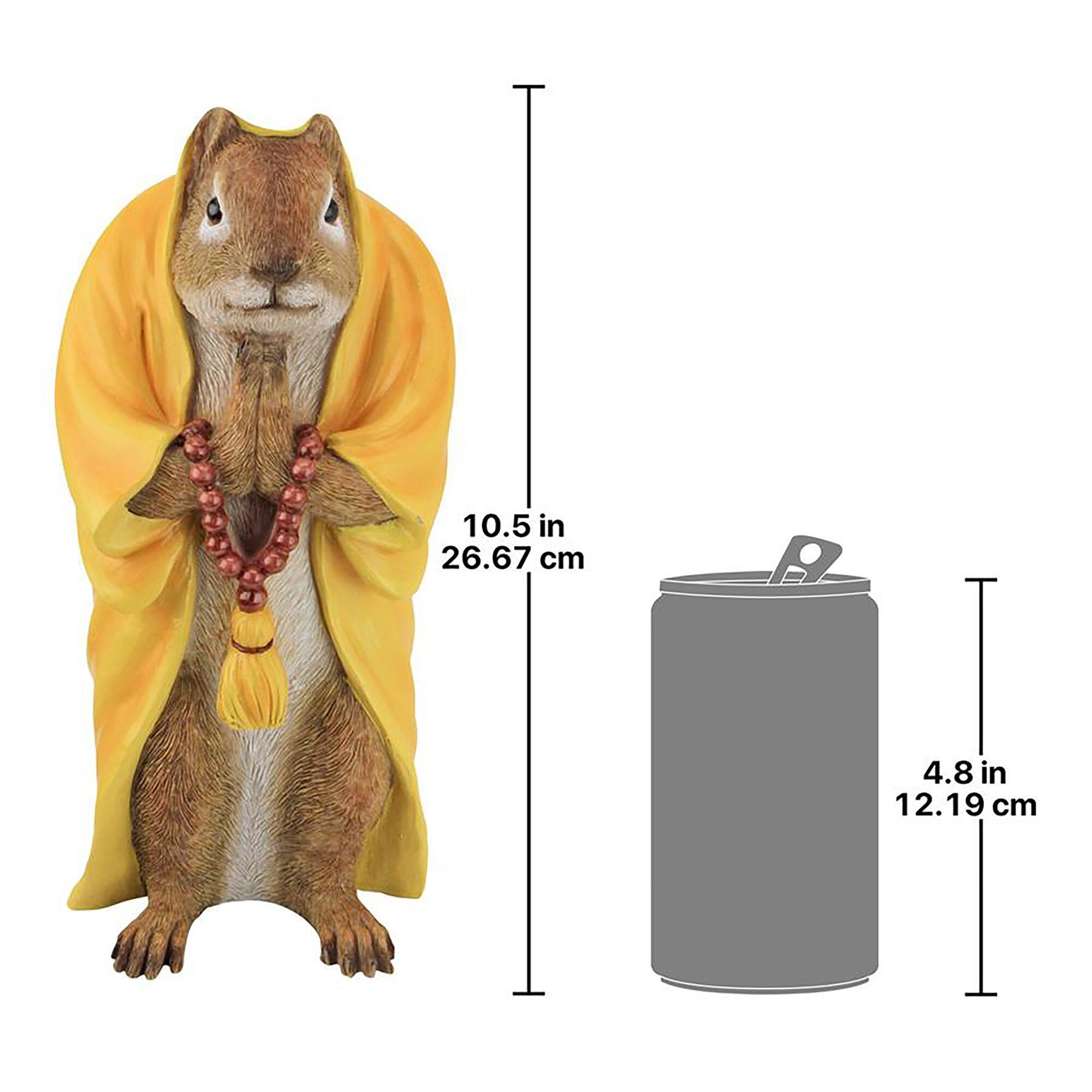 Design Toscano 10.5&#x22; Sensei Monk Zen Garden Squirrel Animal Statue