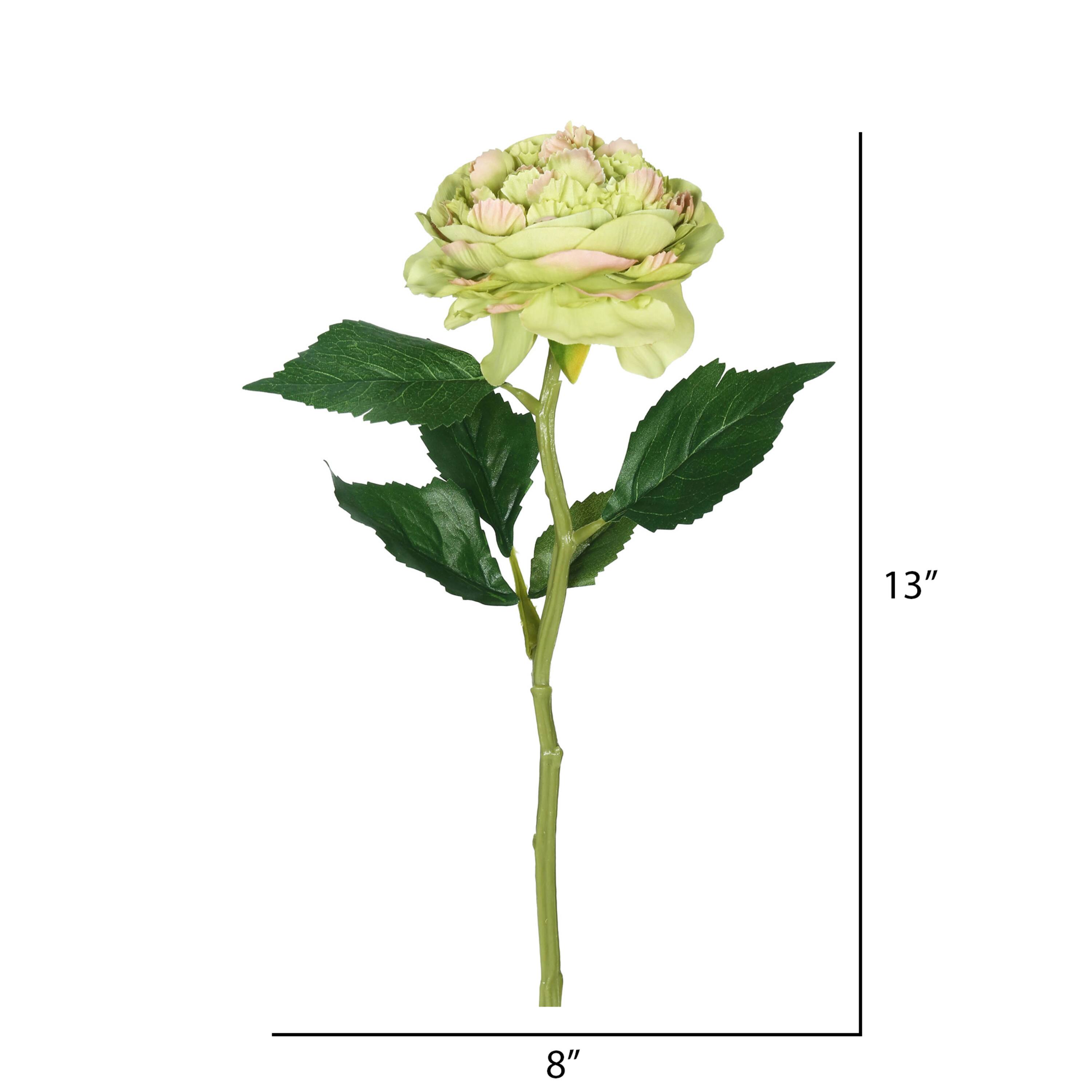 Green &#x26; Pink Peony Rose Stem, 6ct.